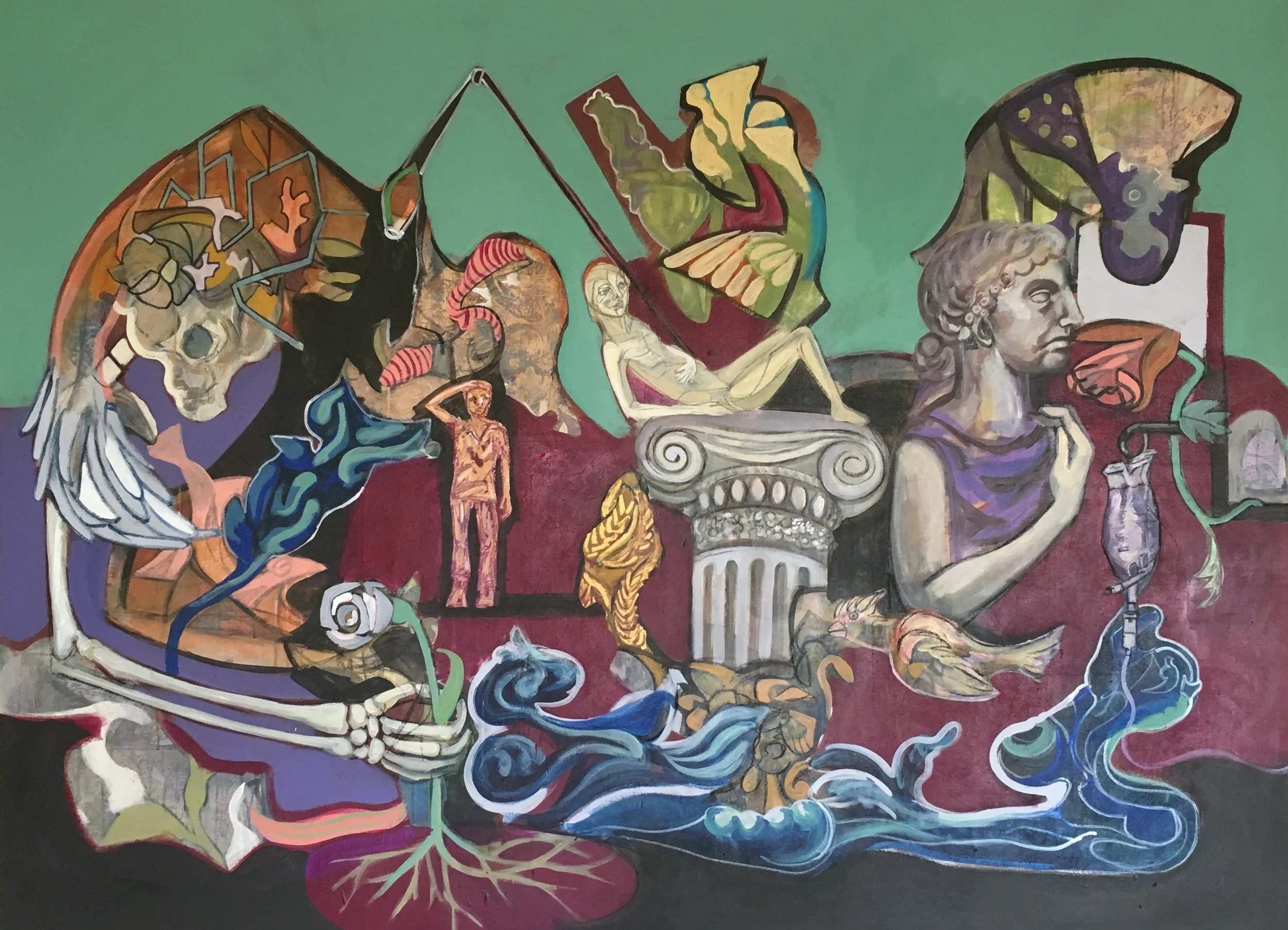 Where the land remains-150x170cm-Acrylic on cnvas-2017-Dubai