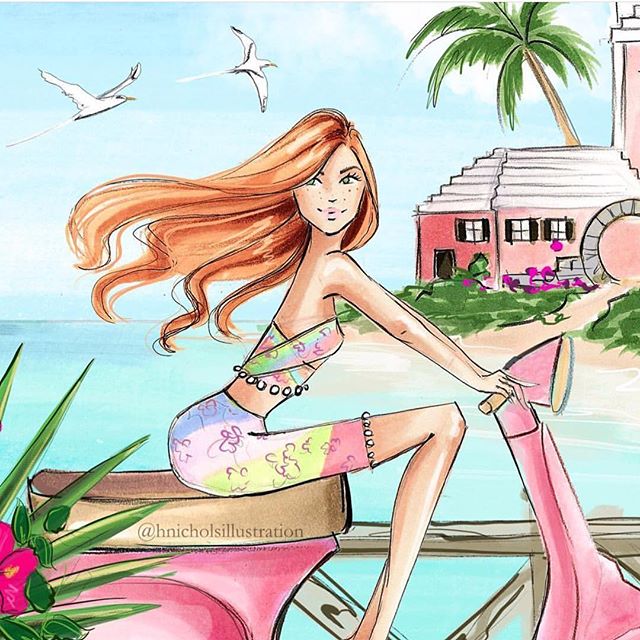 The fabulous artwork of @hnicholsillustration capturing  the beauty and landmarks of Bermuda! 🇧🇲 ☀️ 🌴 &bull; Experience distinct wedding luxury and style with www.thetravelingbride.com 🥇 ↗️ (link in bio)
.
.
.
.
#ahhhbermuda #bermudaweddingplanne