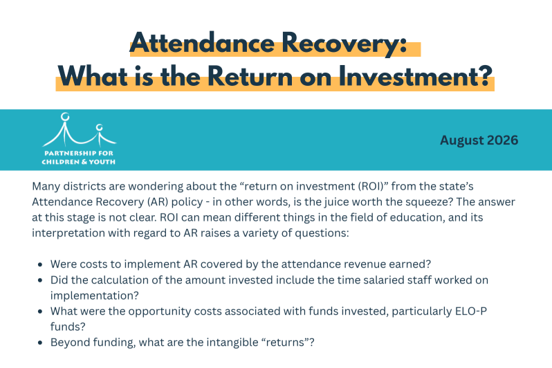 Attendance Recovery:  What is the Return on Investment?