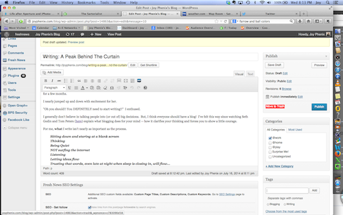 Writing: A Peek Behind The Curtain