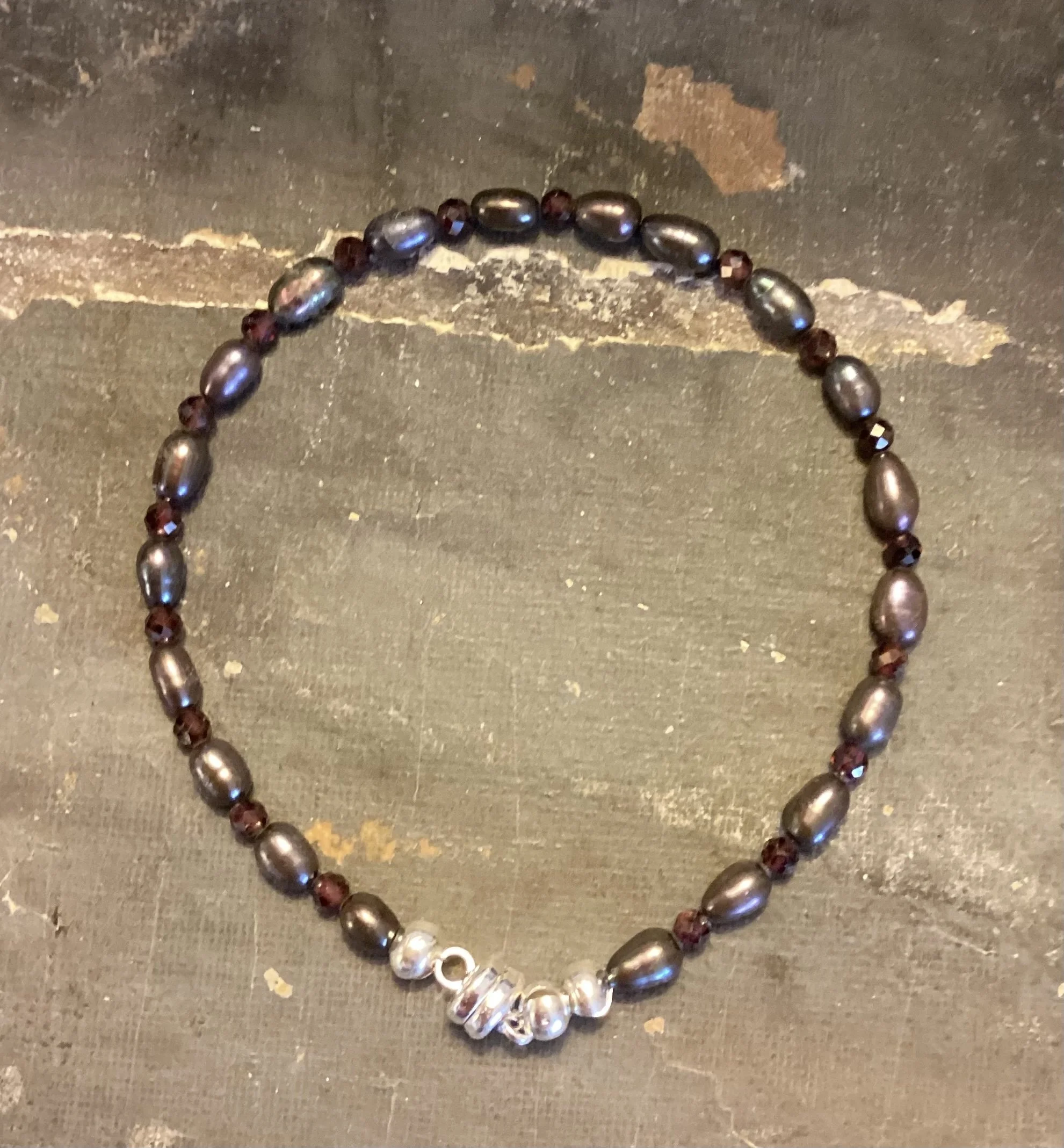 Petite Pearl & Garnet Bracelets
