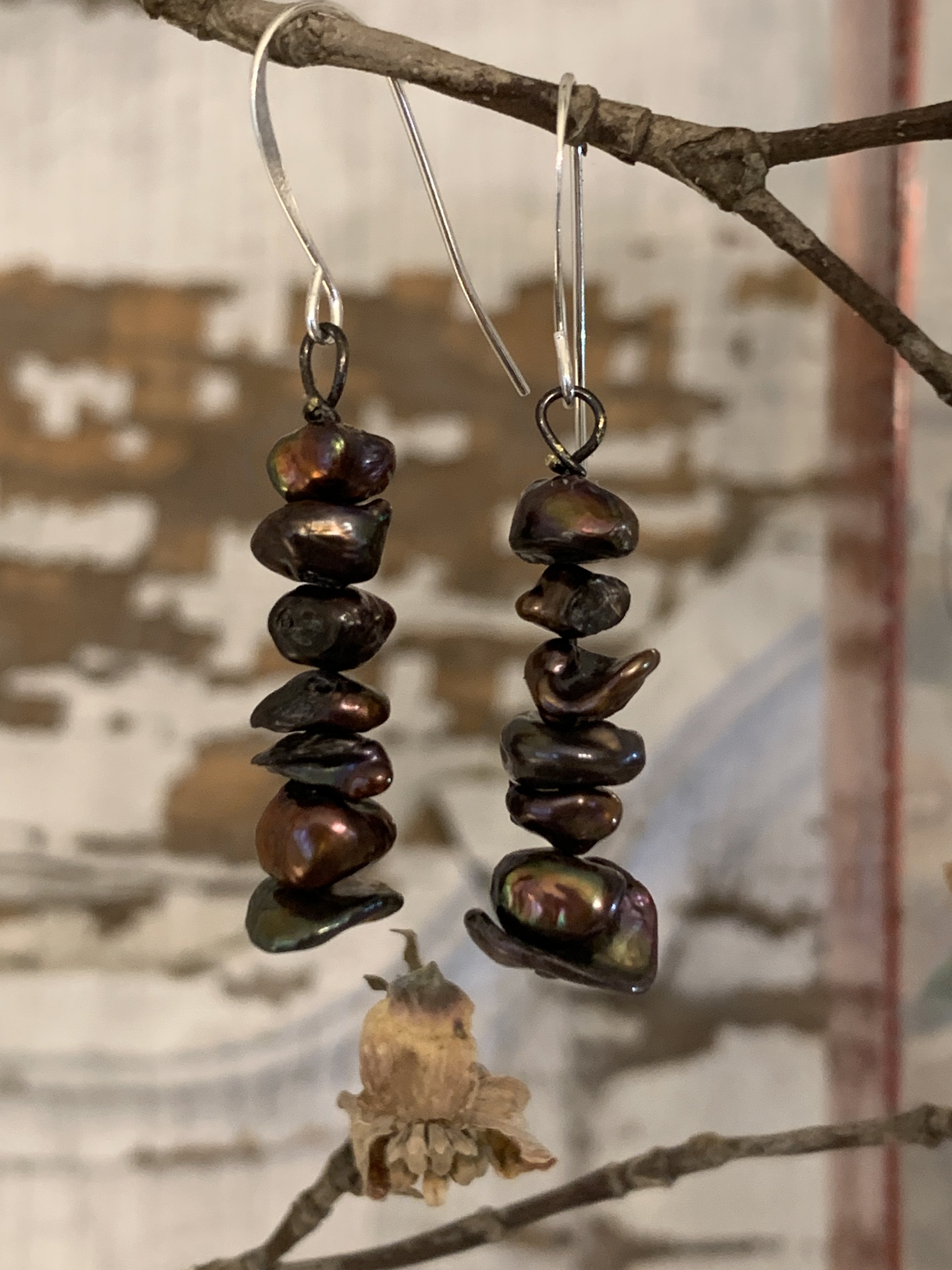 Bronze Pearl Earrings