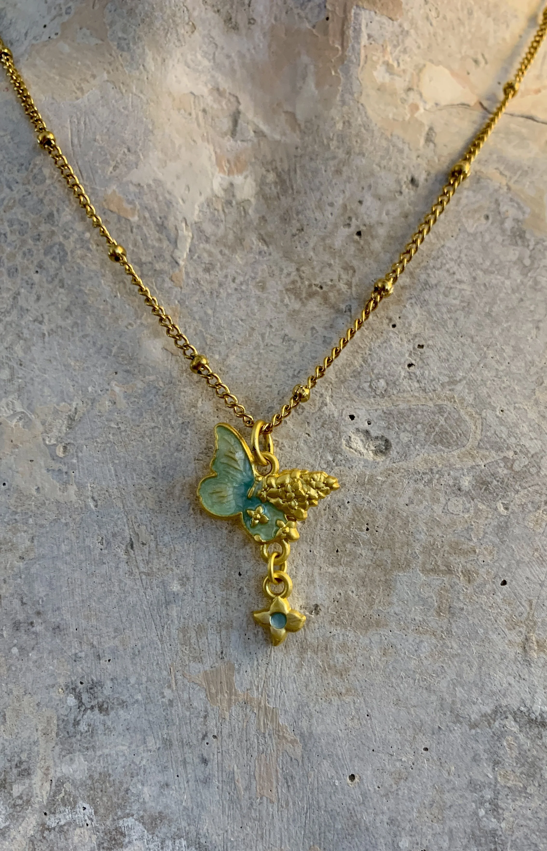 Blue Butterfly Necklace