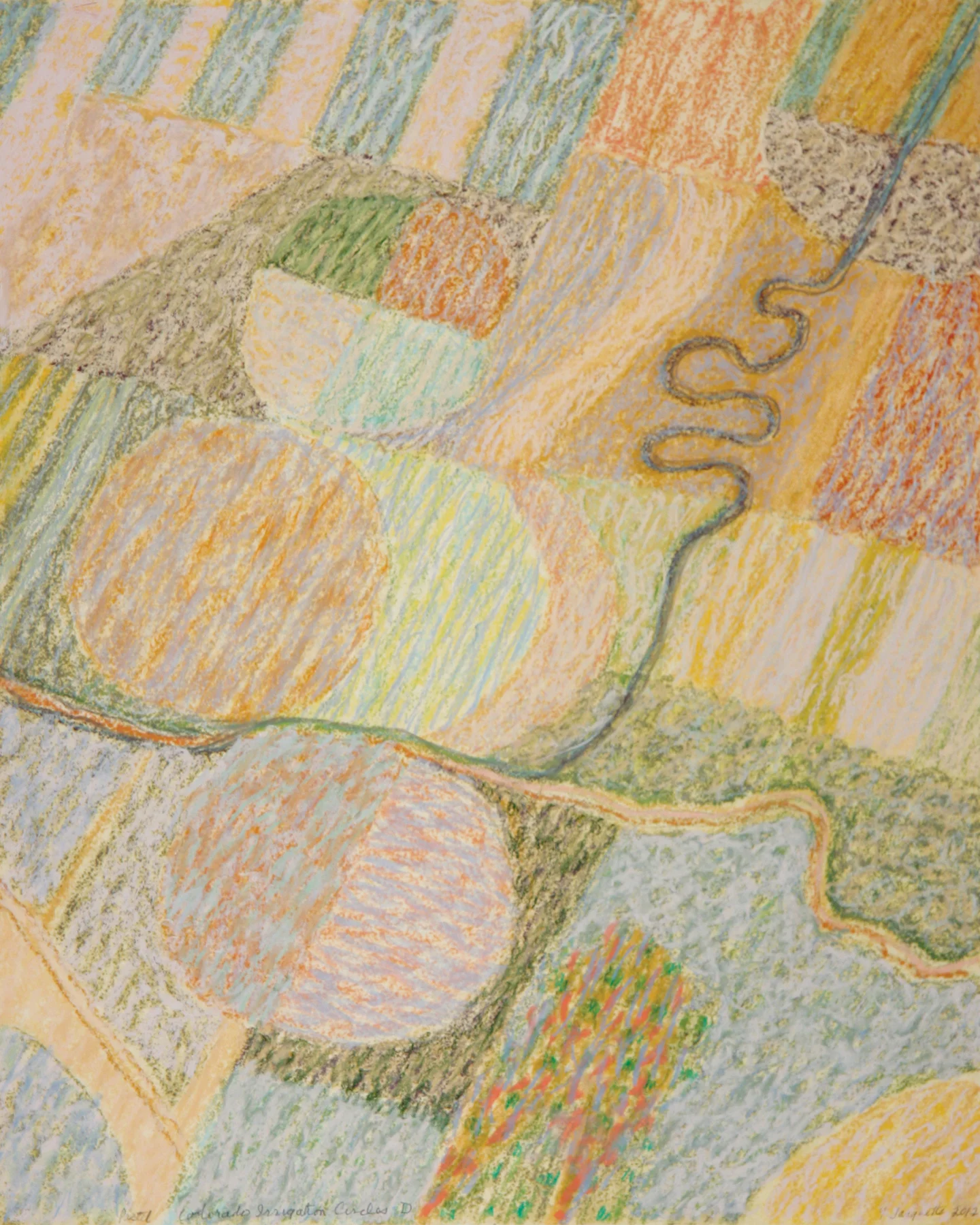 Colorado Irrigation Circles-D 2012, monoprint, hand colored, sh: 28.5"x22", $4500. (rare) 