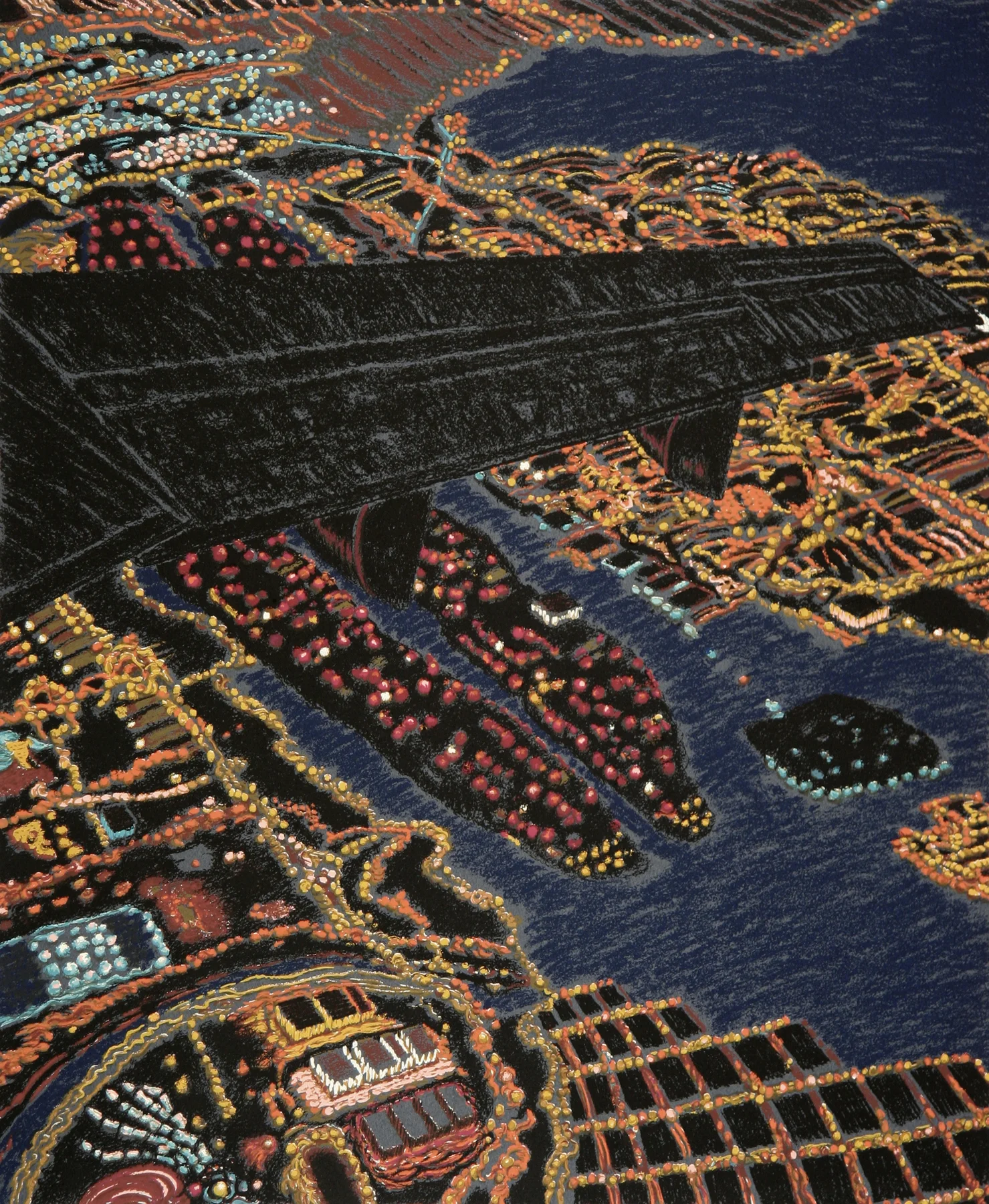 Night View Wing I 1992, 15-c screenprint, sh: 29.75"x 21.75", ed: 48. $6000. (rare)