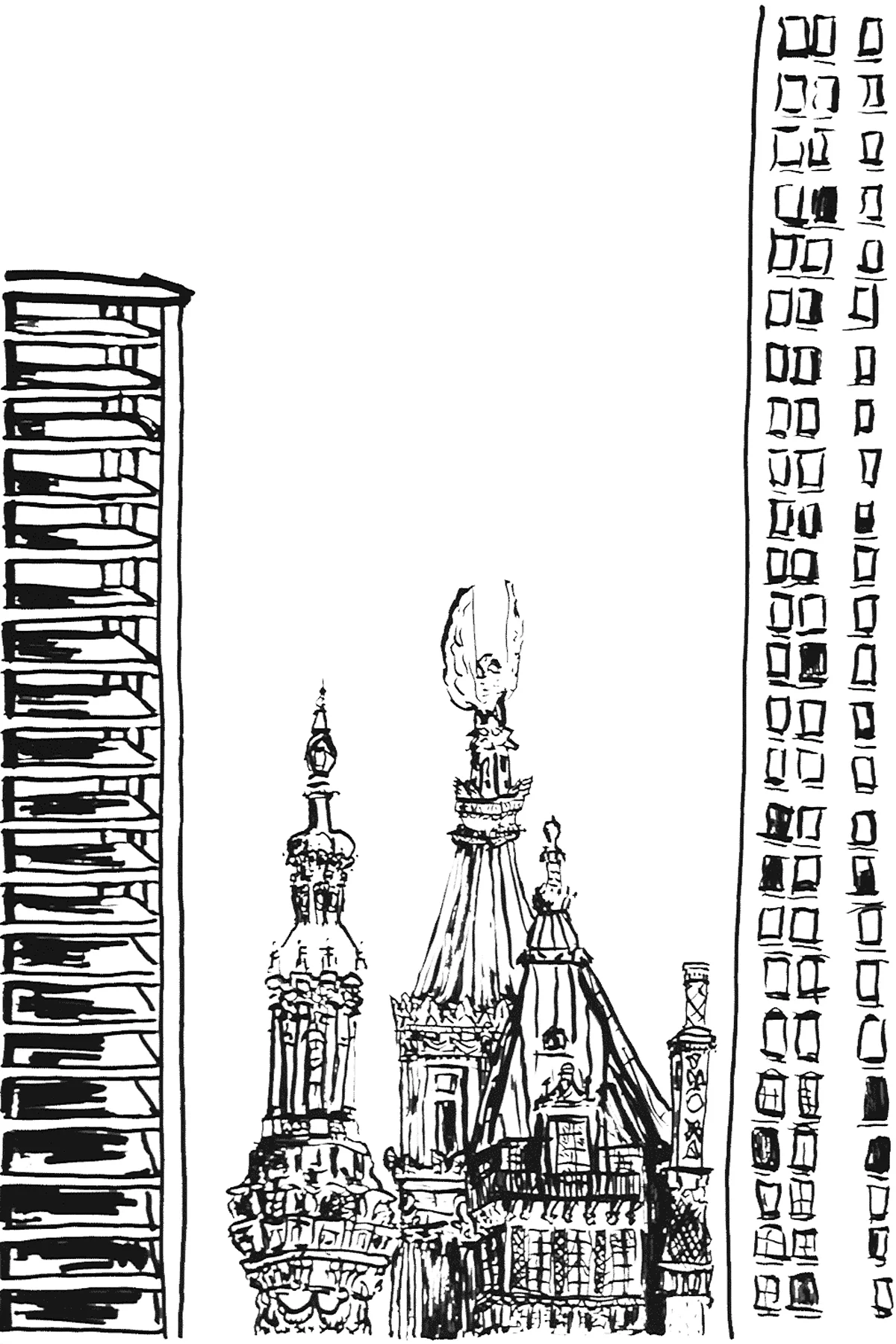 Towers 1996, 1-color screenprint, 41"x28.5", ed: 21. $650.
