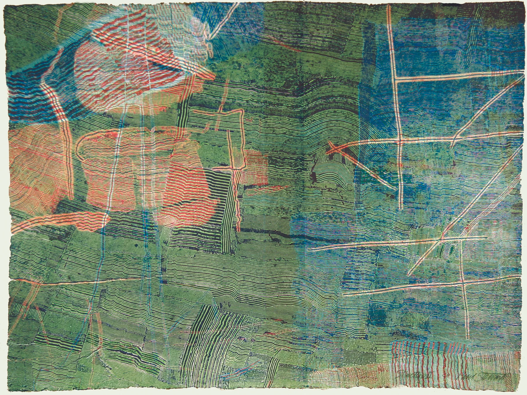 Structure II 1994, high-relief intaglio, 29" x 39", ed: C.P. $1400.*