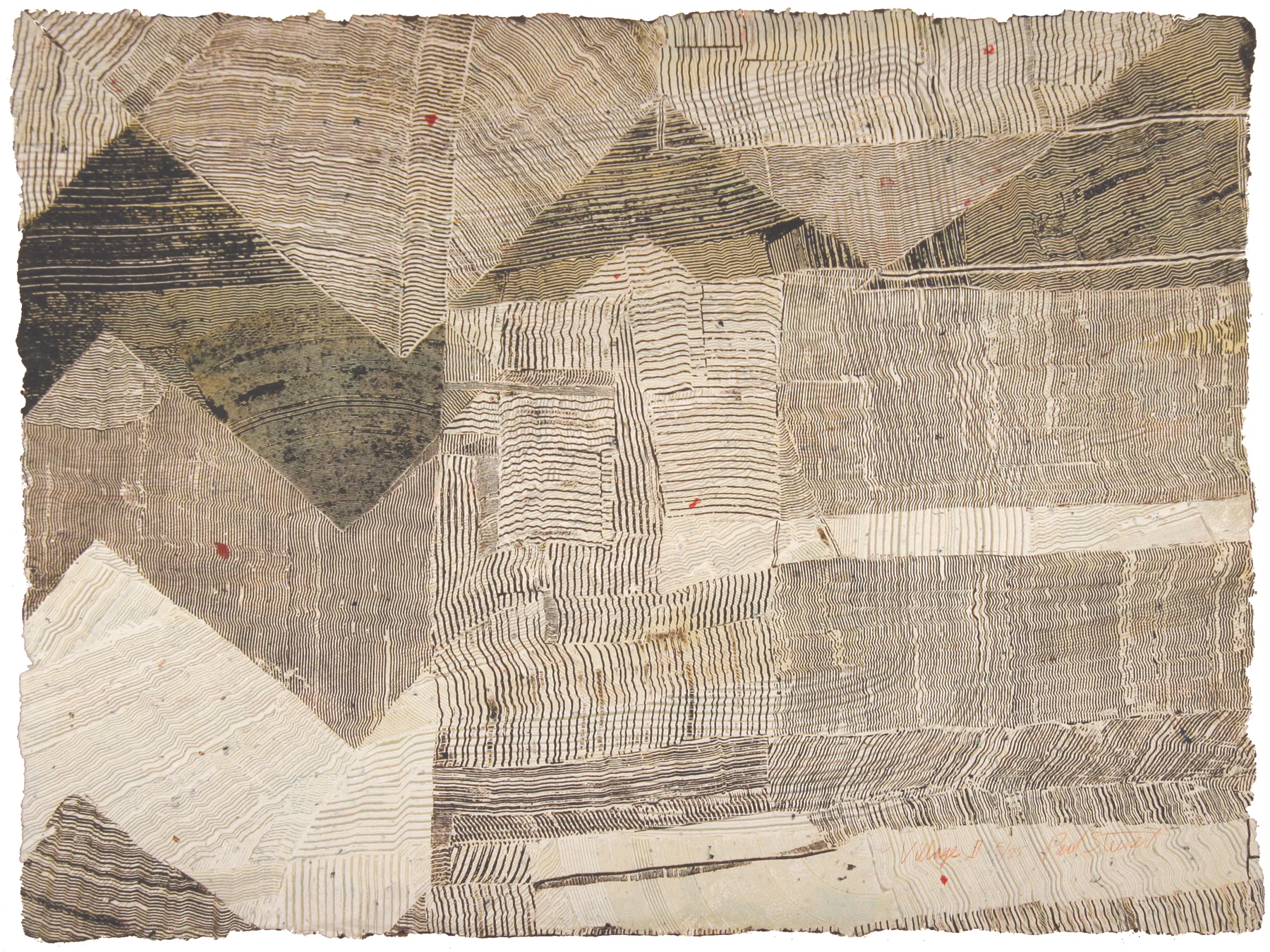 Village II 1993, high-relief intaglio, 29" x 39", ed: 25. SOLD