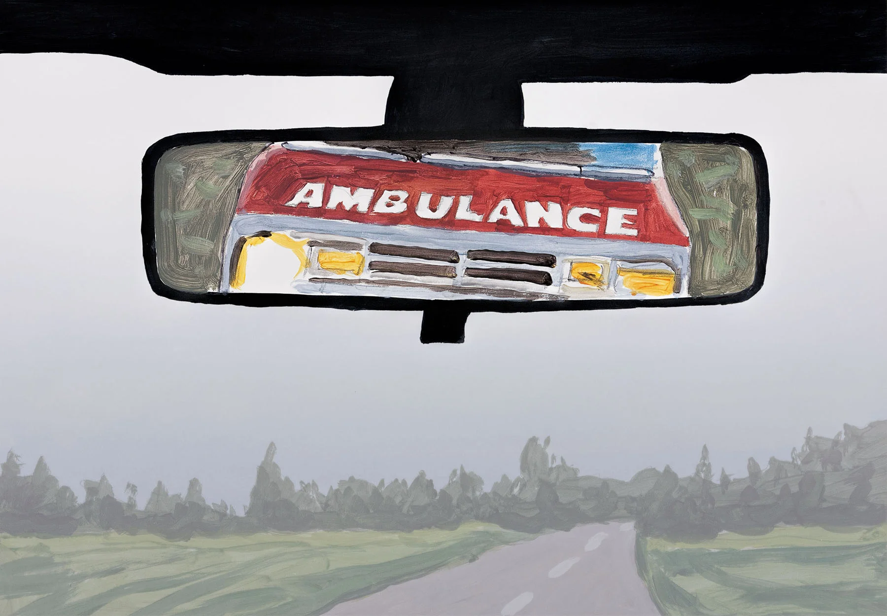 Rear View Grey A 2017, monoprint/uniquely hand painted, 21.75” x 29.75”, SOLD