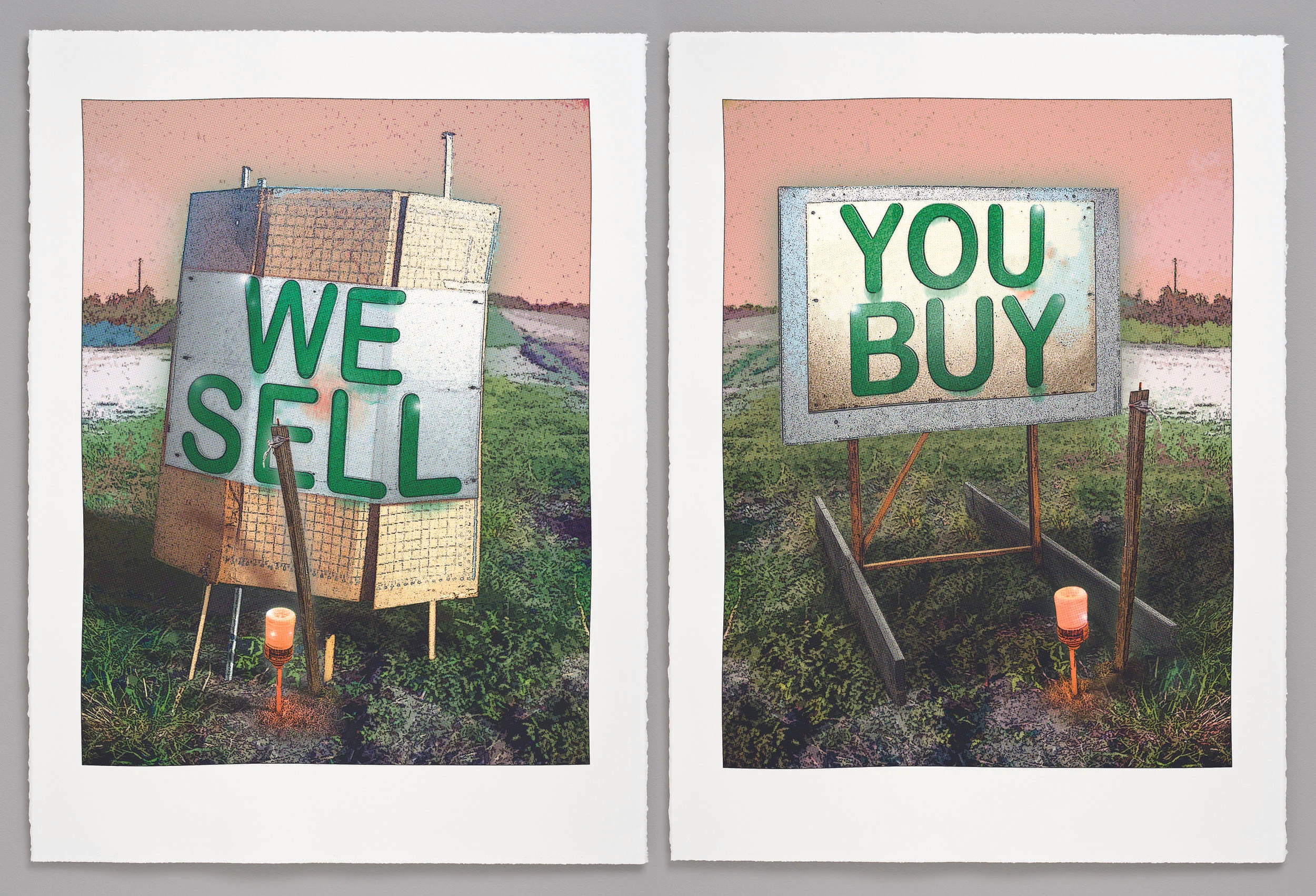 We Sell + You Buy 2013, screenprint, 30” x 44” diptych, ed: 10, $2400.*