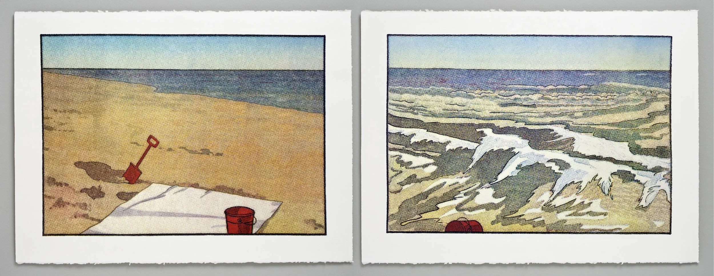 Low Tide + High Tide 2008, screenprint, 22"x 60” diptych, ed: 6, $2400.*