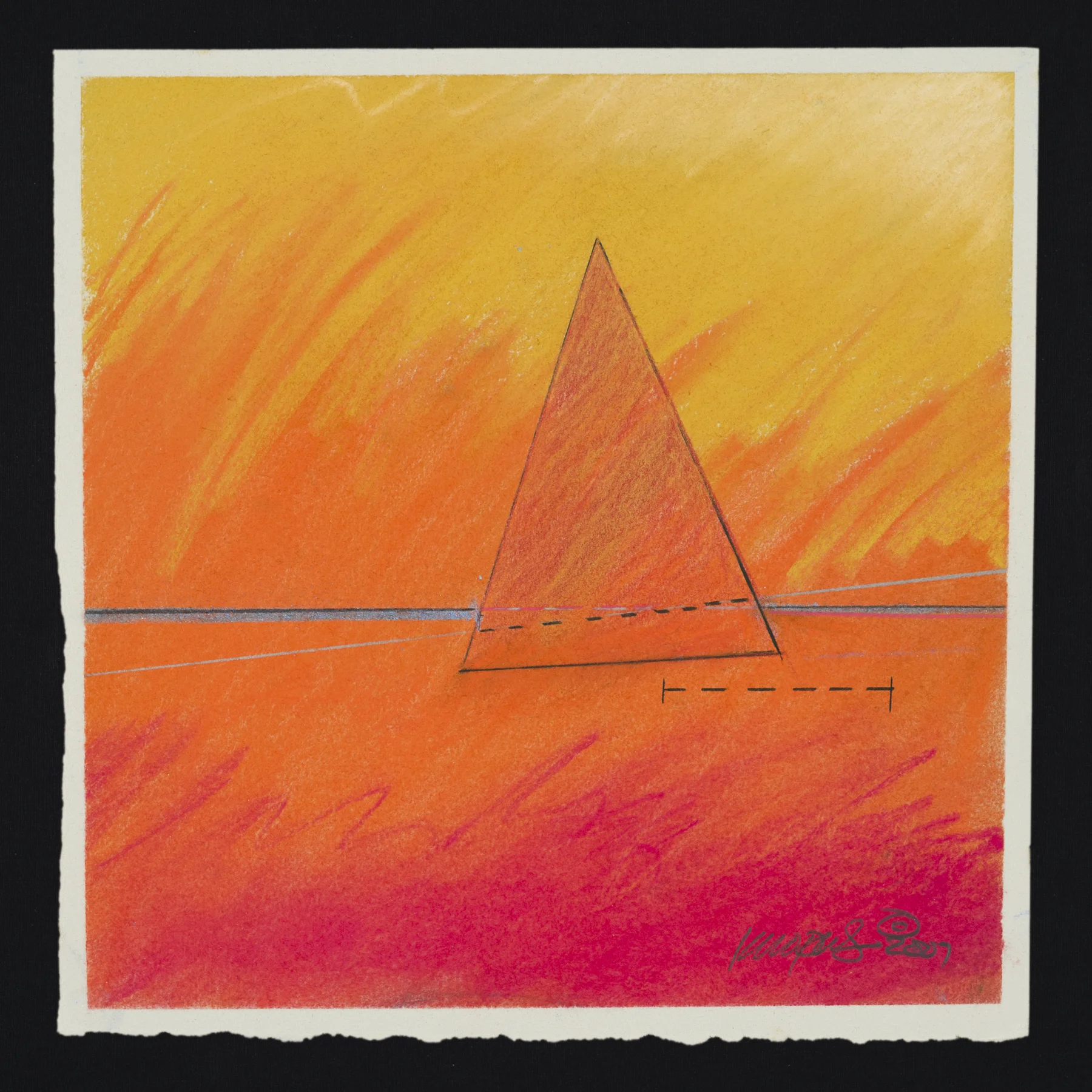 Drawing Series #3, Merlin Contemplating the Edge of Heaven and Hell 2007, pastel on paper, 11" x 11”, $350.*