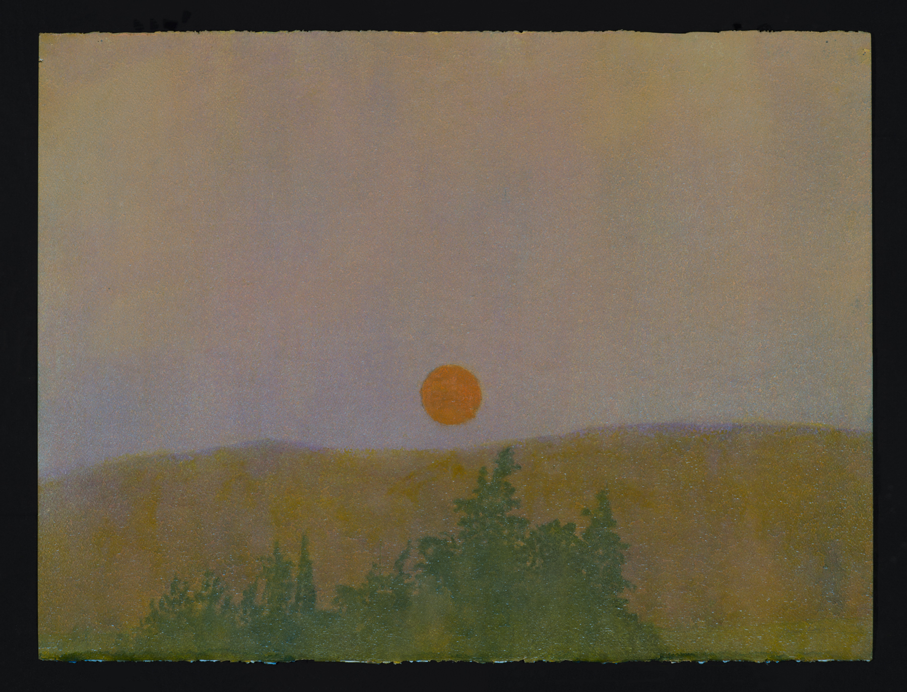 Red Hot Sunset 2005, oil painting on paper, 22.5"x 30”, $6000.*