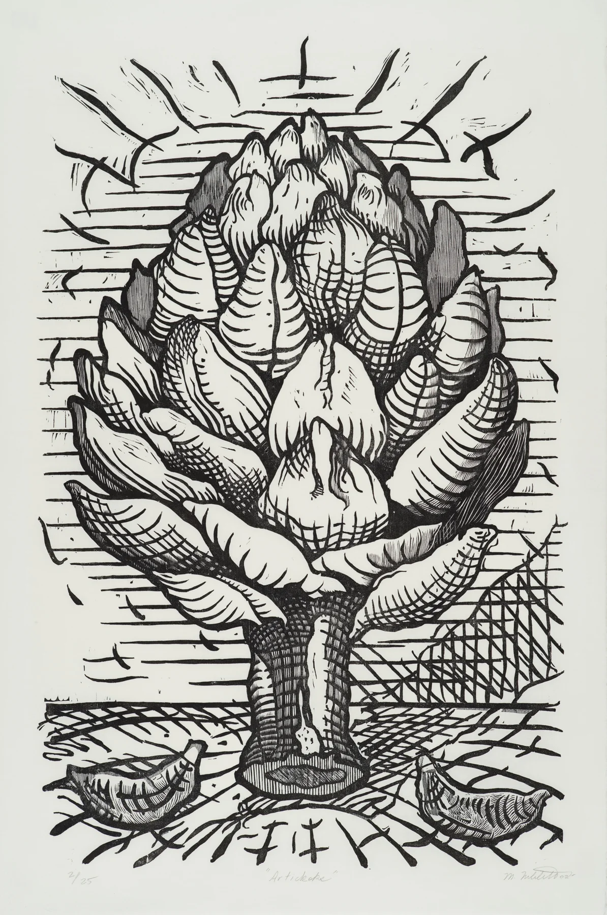 Artichoke 2002, woodcut, 38.5" x 26", ed: 25, $750.*