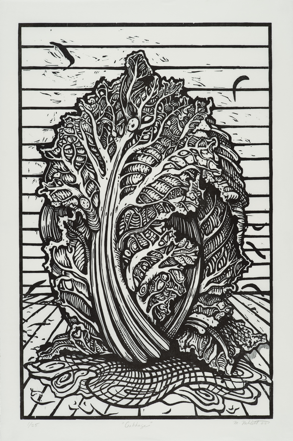 Cabbage 2002, woodcut, 38.5" x 25.75", ed: 25, $750.*