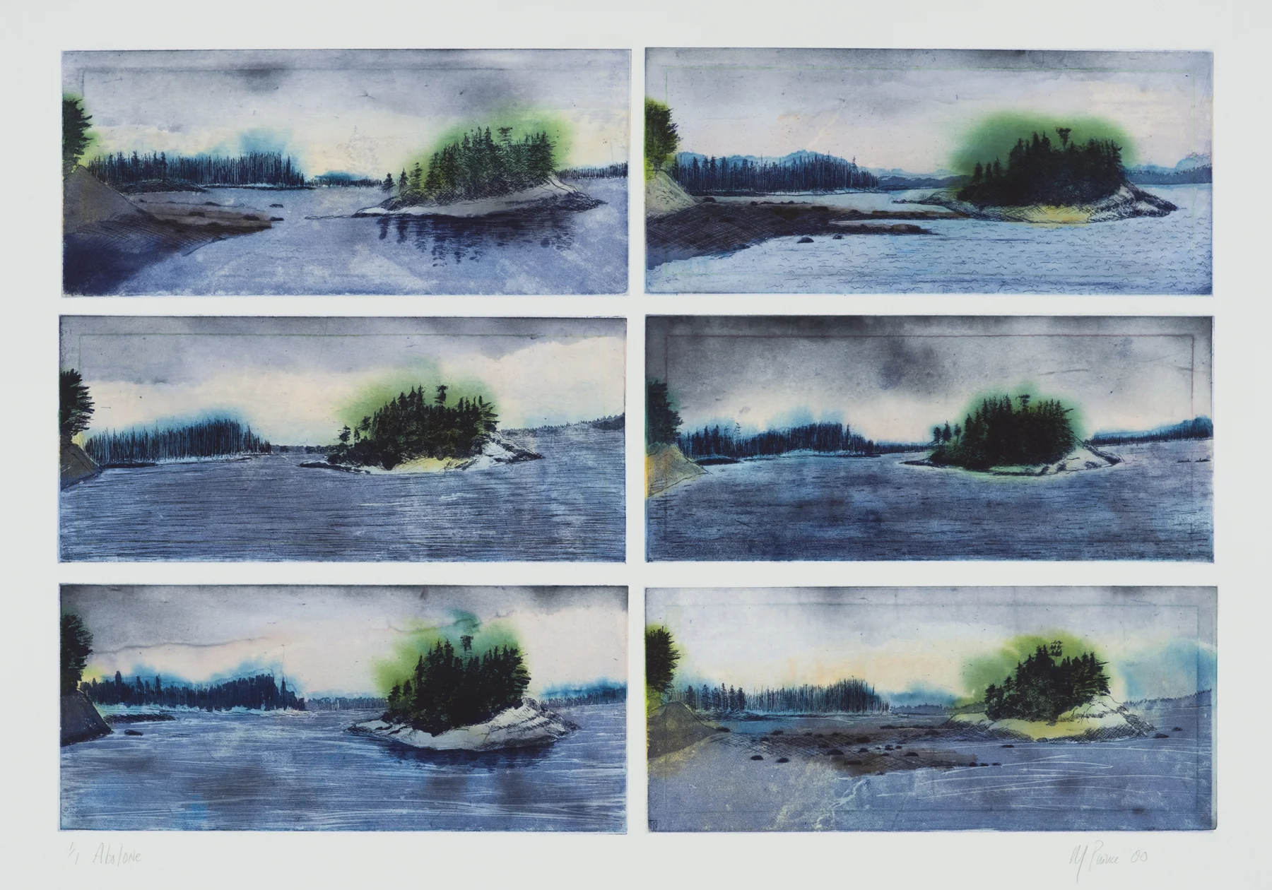 Abolone 2000, monoprint/intaglio/chine collé, 30" x 40”, $1300.*