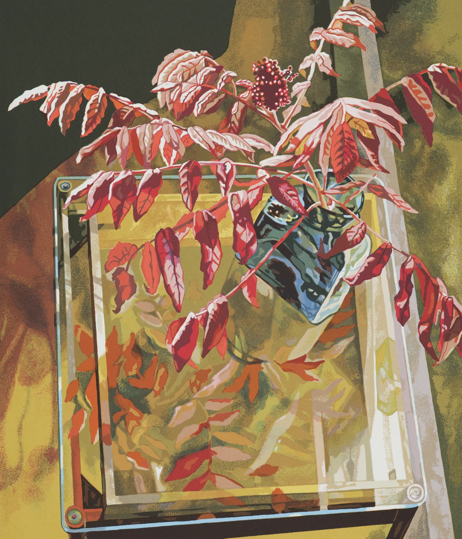Sumac on Glass 1997, 13-c screenprint, 34"x 28.5", ed: 64, $1200.