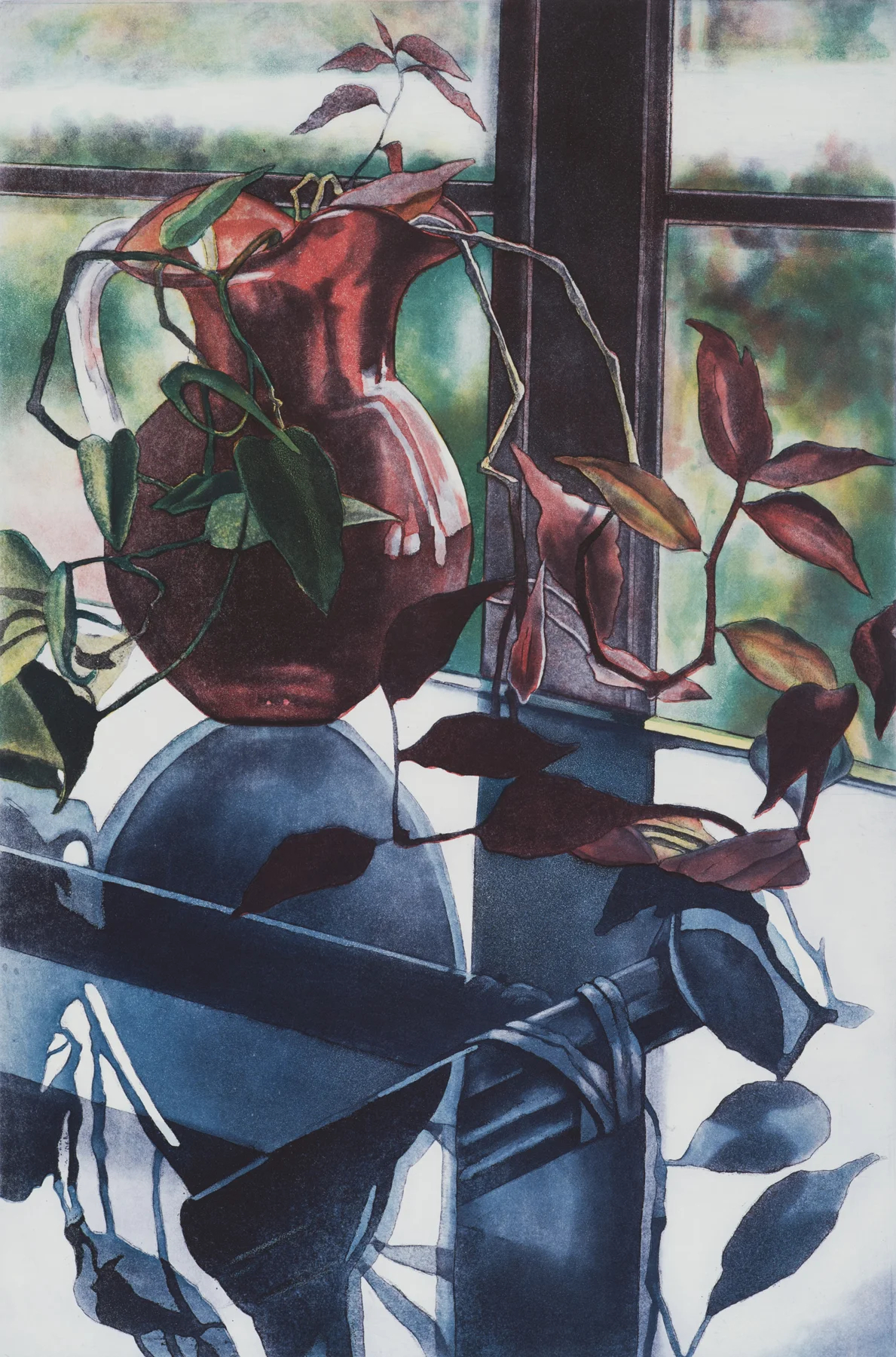 Dallas Reflections #22 1986, intaglio, 32" x 22", ed: A.P., $1000.* (rare)