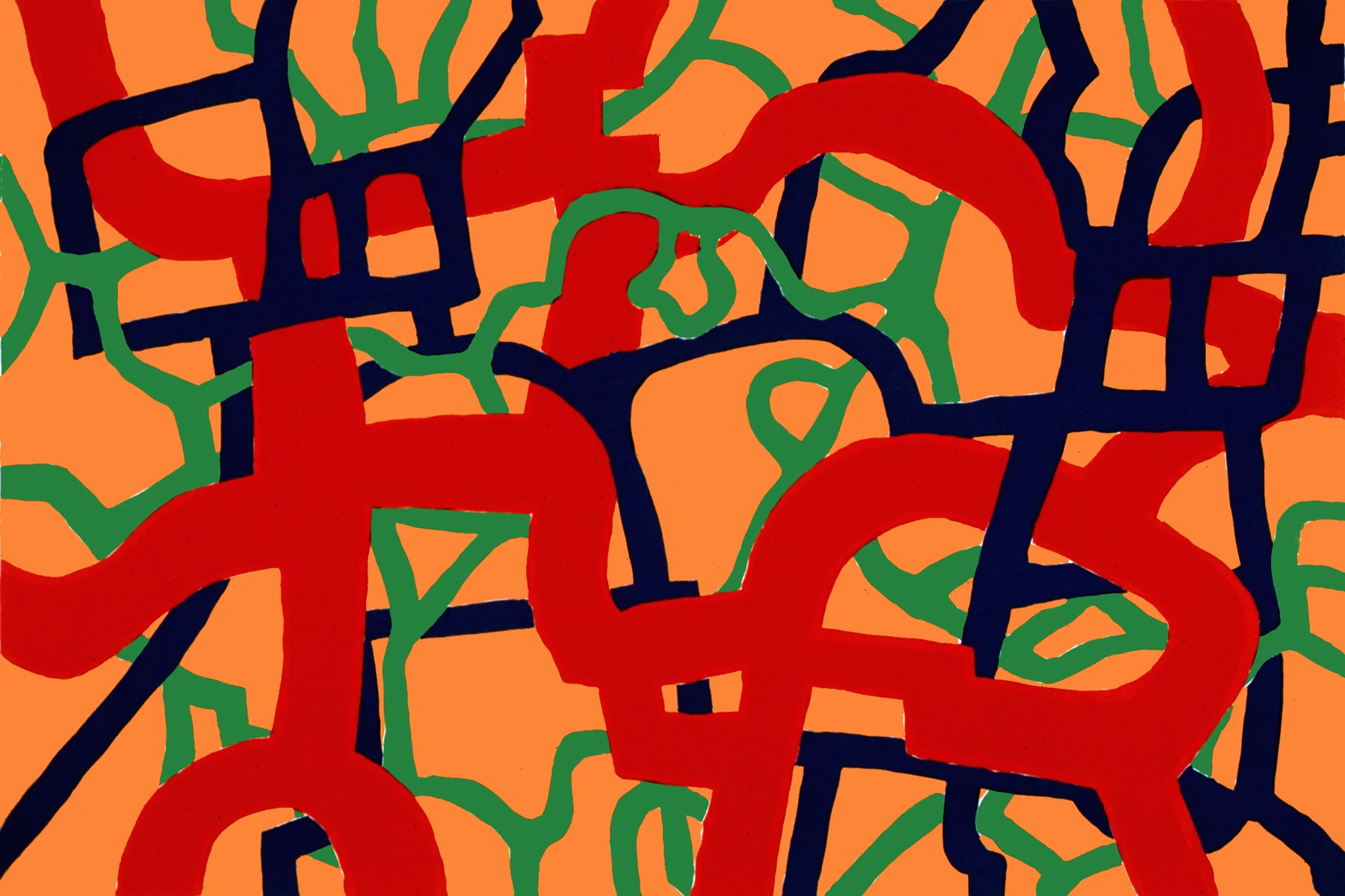 Crinkum 1997, 6-c screenprint, 28.5" x 41", ed: 35, $800.