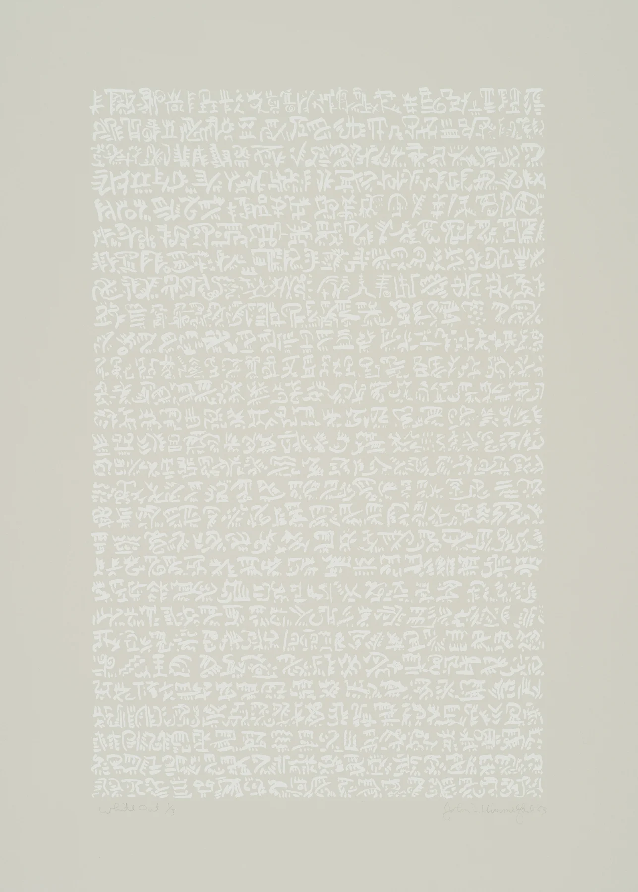 White Out 1993, 1-c screenprint, 29.75" x 21.75", ed: 3, $750. (rare)