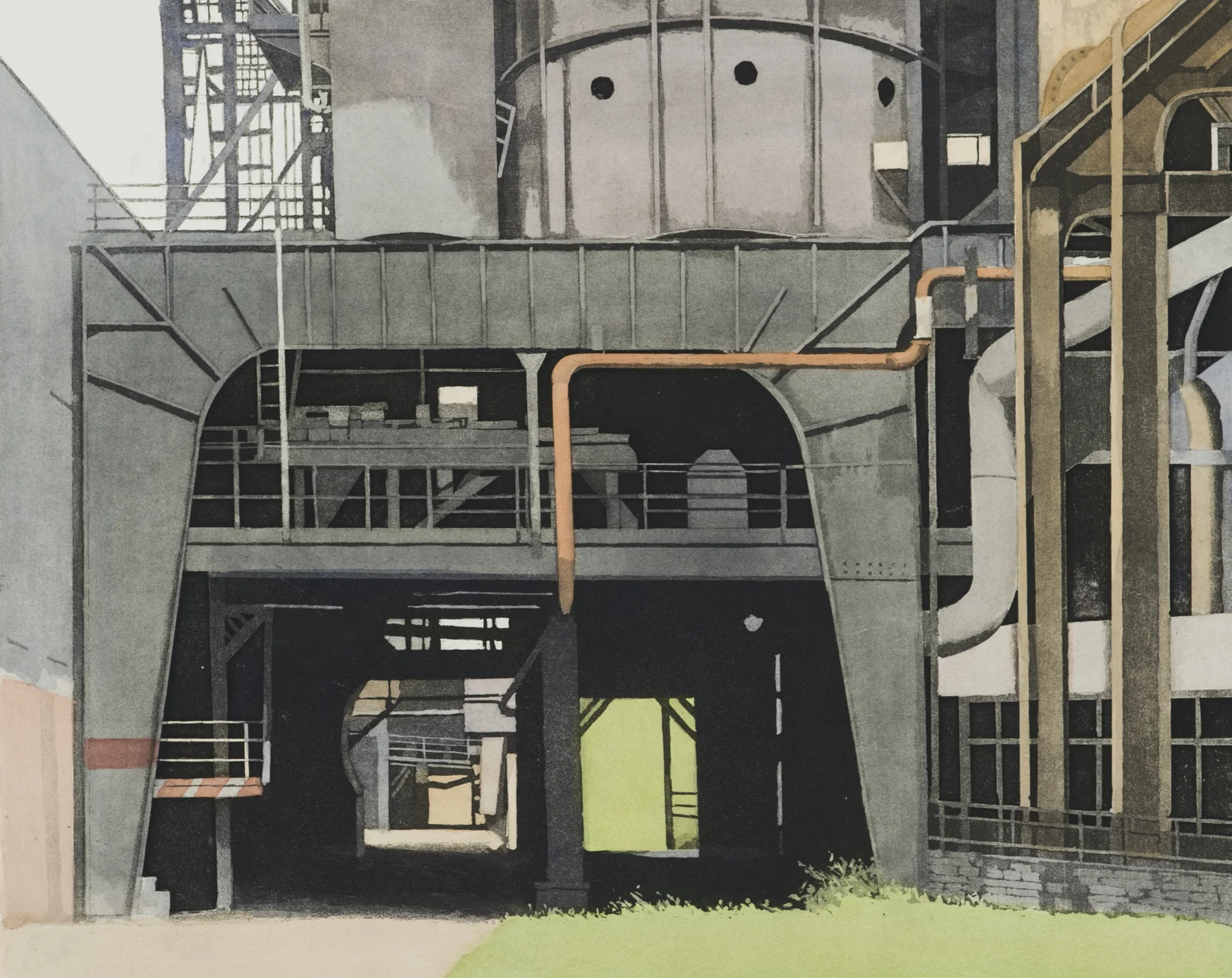 Duisburg-Thyssen IV 2002, wc/aquatint, 22" x 30", ed 15, $1000.*