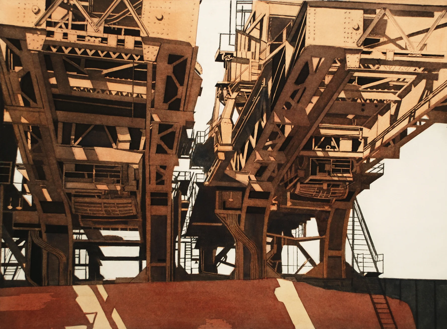 Huletts II 2000, wc/aquatint, 22" x 30", ed: 15, $1000.*