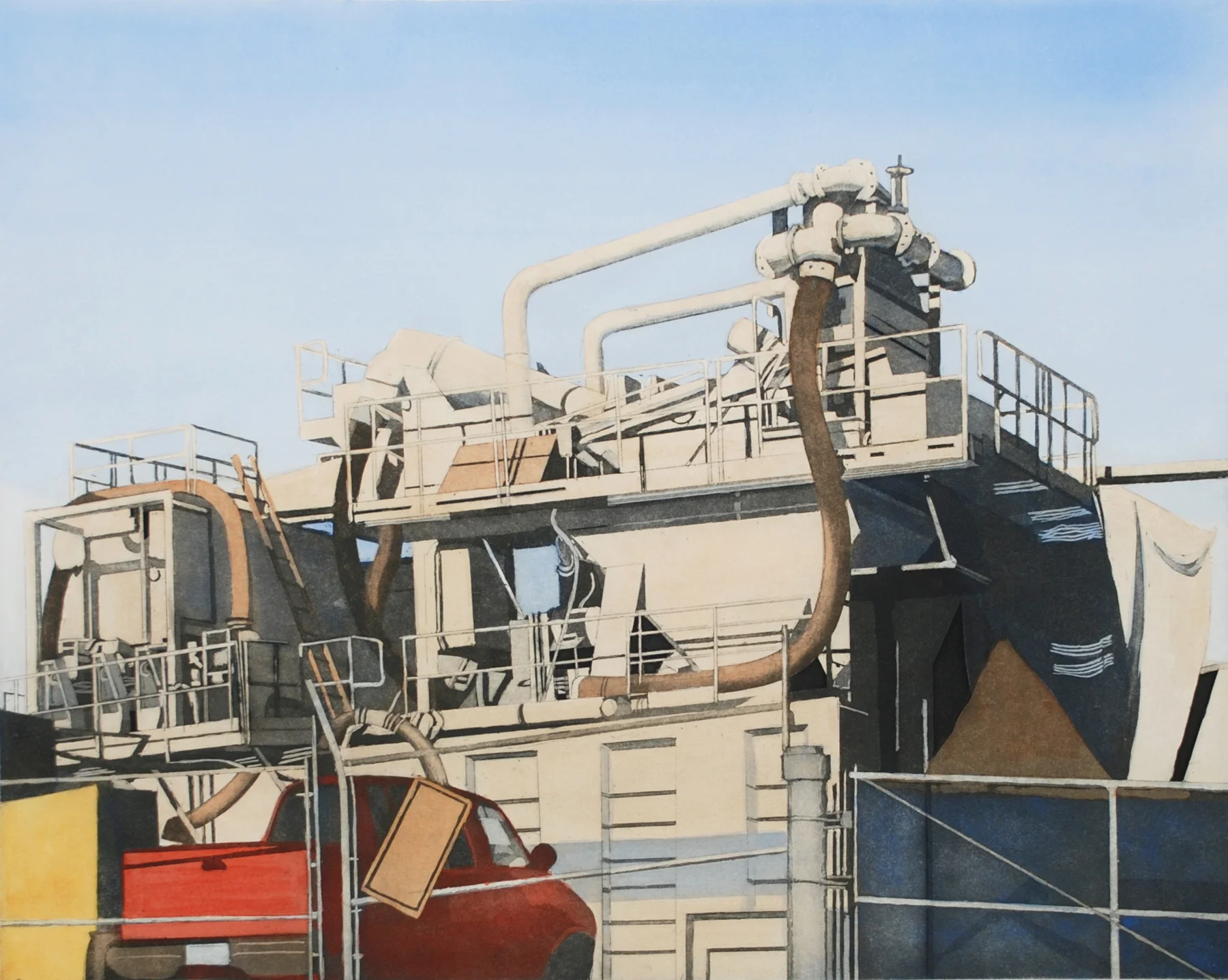 Dig Machine 1998, wc/aquatint, 22.25” x 30", ed: 20, $1200.* (rare)