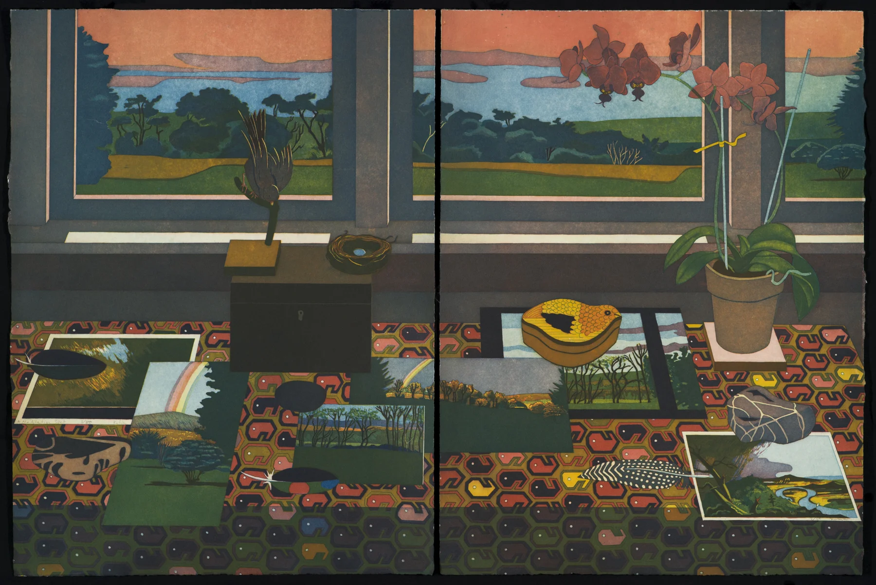 A Meditative Spot 2009, aquatint, 23.5” x 35.5” diptych, ed: 50, $1250.*