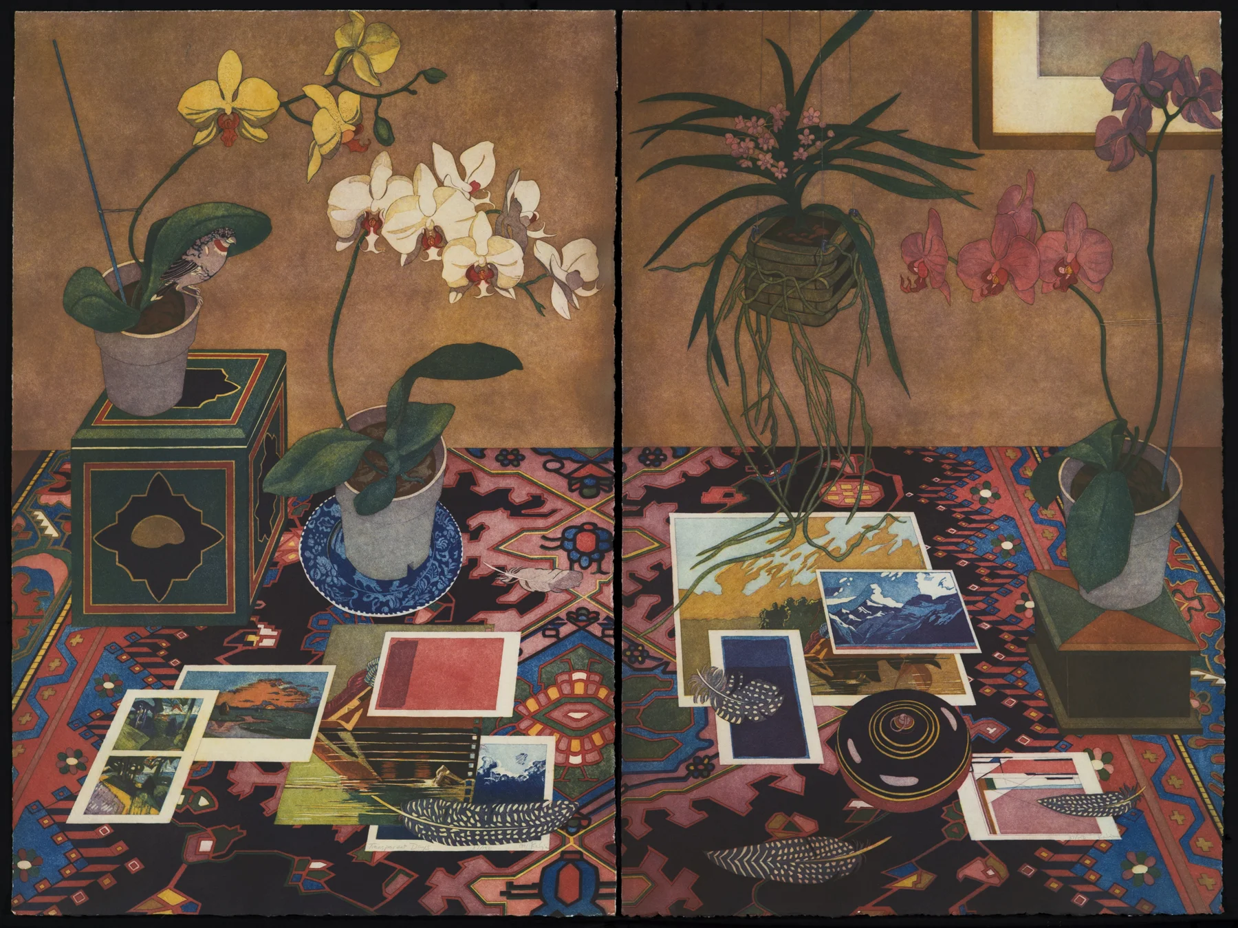 Transparent Days 1991, aquatint, 35.5" x 47”, diptych, ed: 150, $3000.* (rare)