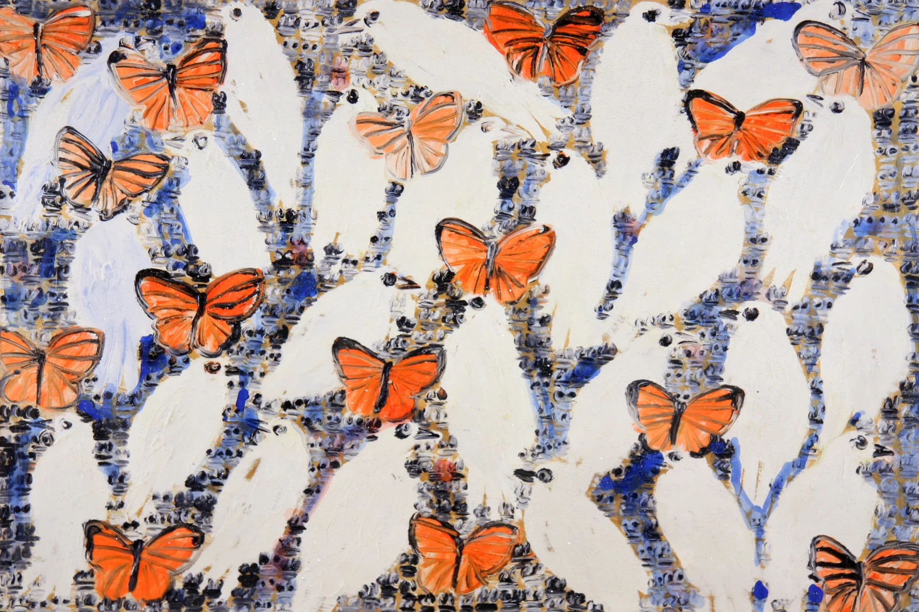 Abrahams Peace Plan-A 2013, monoprint/hand painted pigment print with Diamond Dust, 28.5" x 41", SOLD