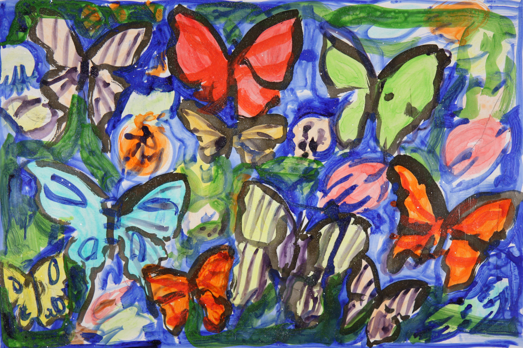 Bird Wing-E 2013, monoprint/hand painted pigment print with Diamond Dust, 28.5" x 41", $3500.