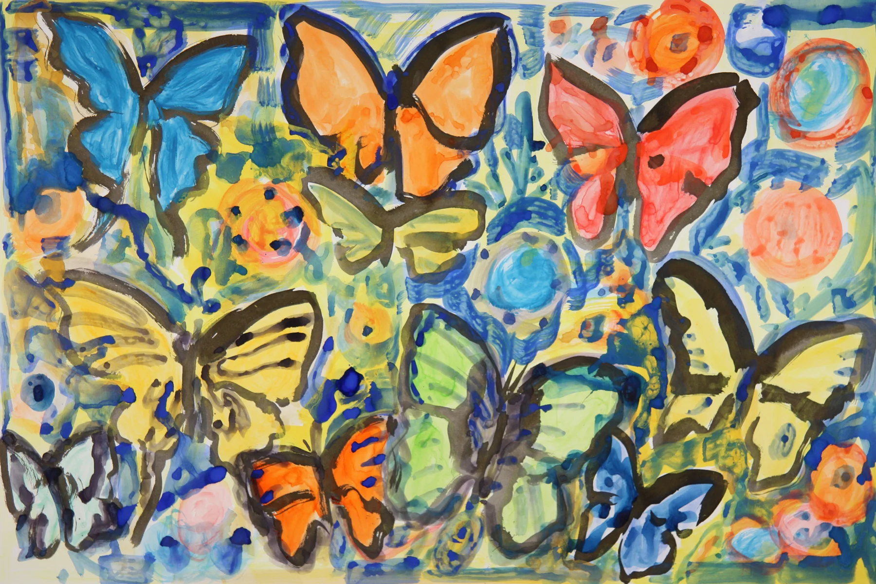 Bird Wing-G 2013, monoprint/hand painted pigment print, 28.5" x 41", SOLD