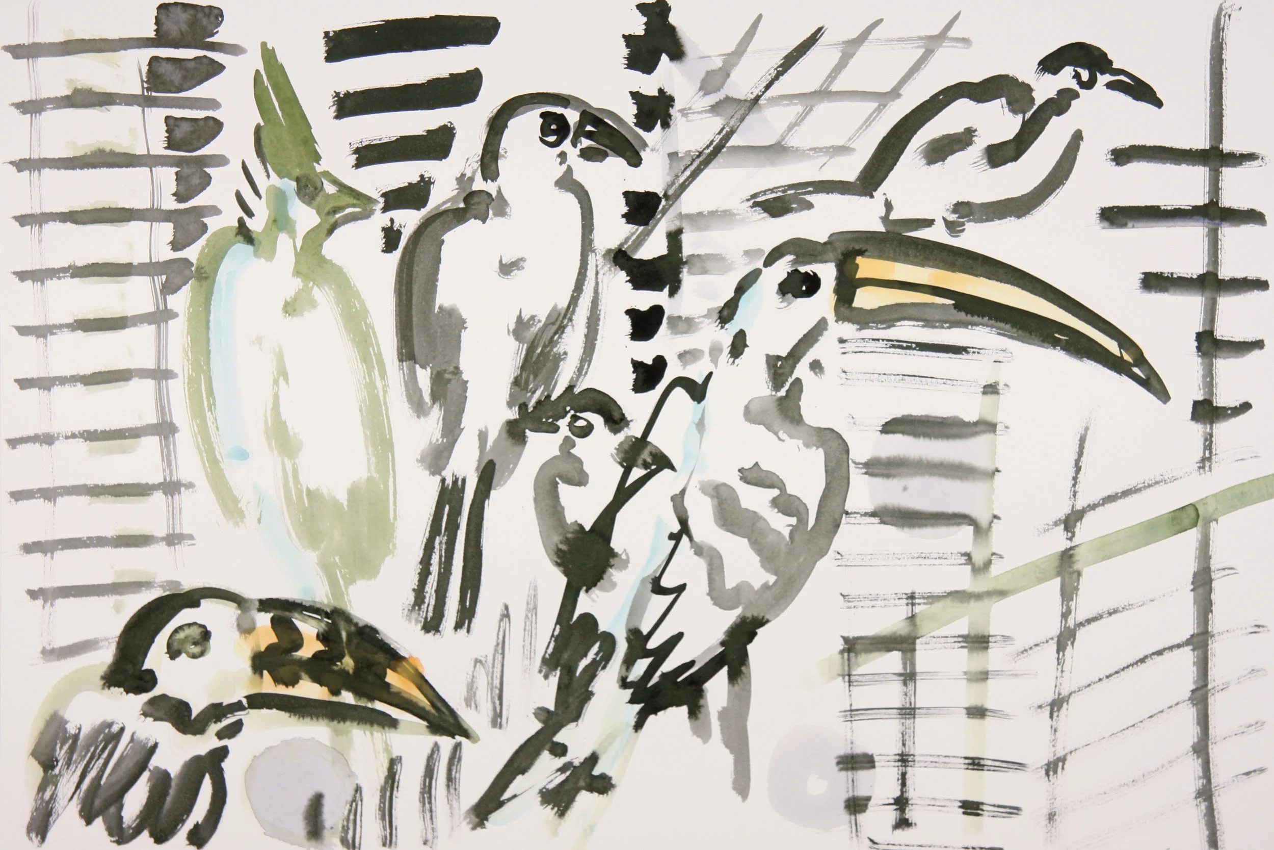 Torouco-E 2013, monoprint/hand painted pigment print, 28.5" x 41", $2000.