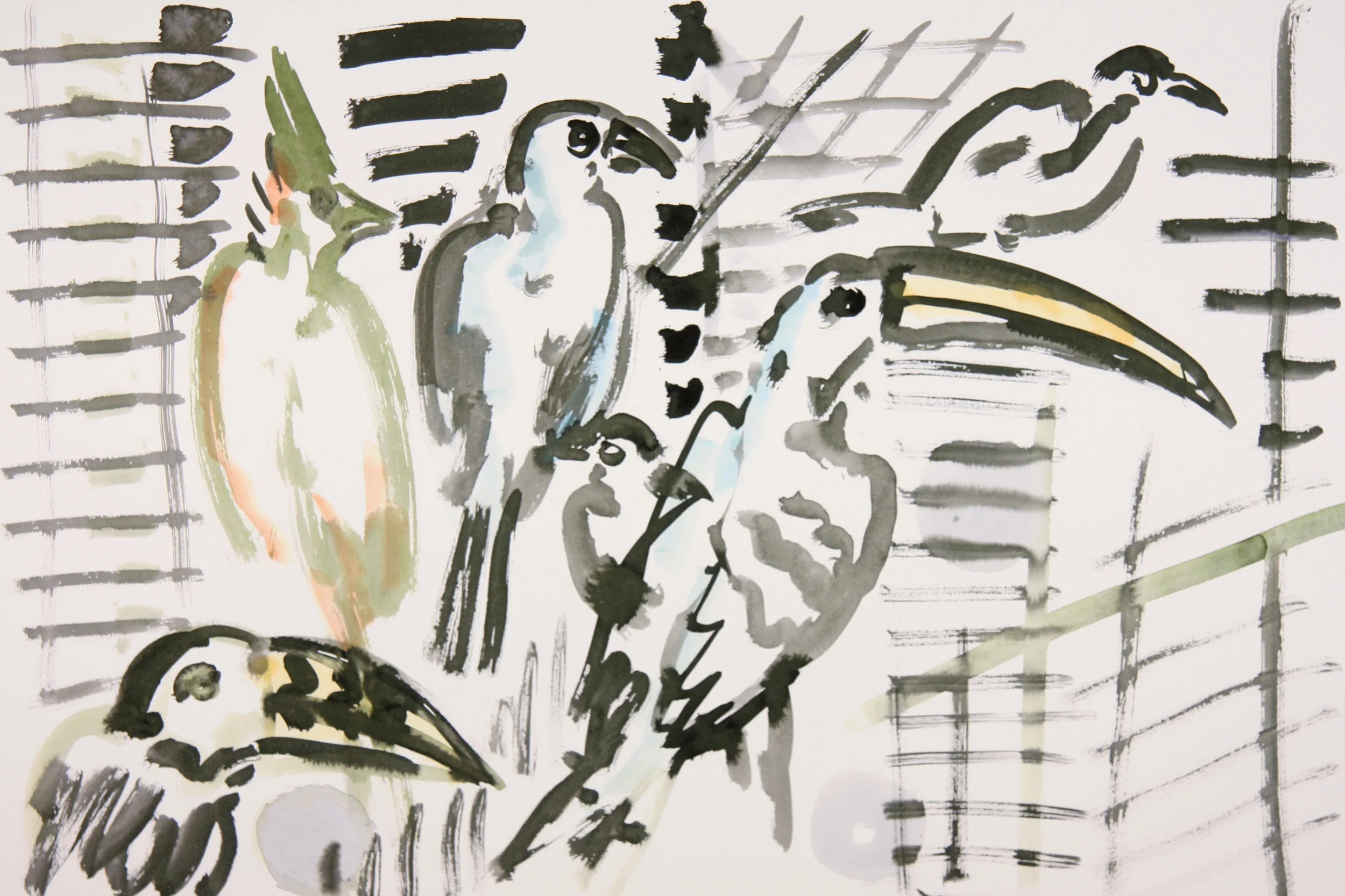 Torouco-G 2013, monoprint/hand painted pigment print, 28.5" x 41", $2000.