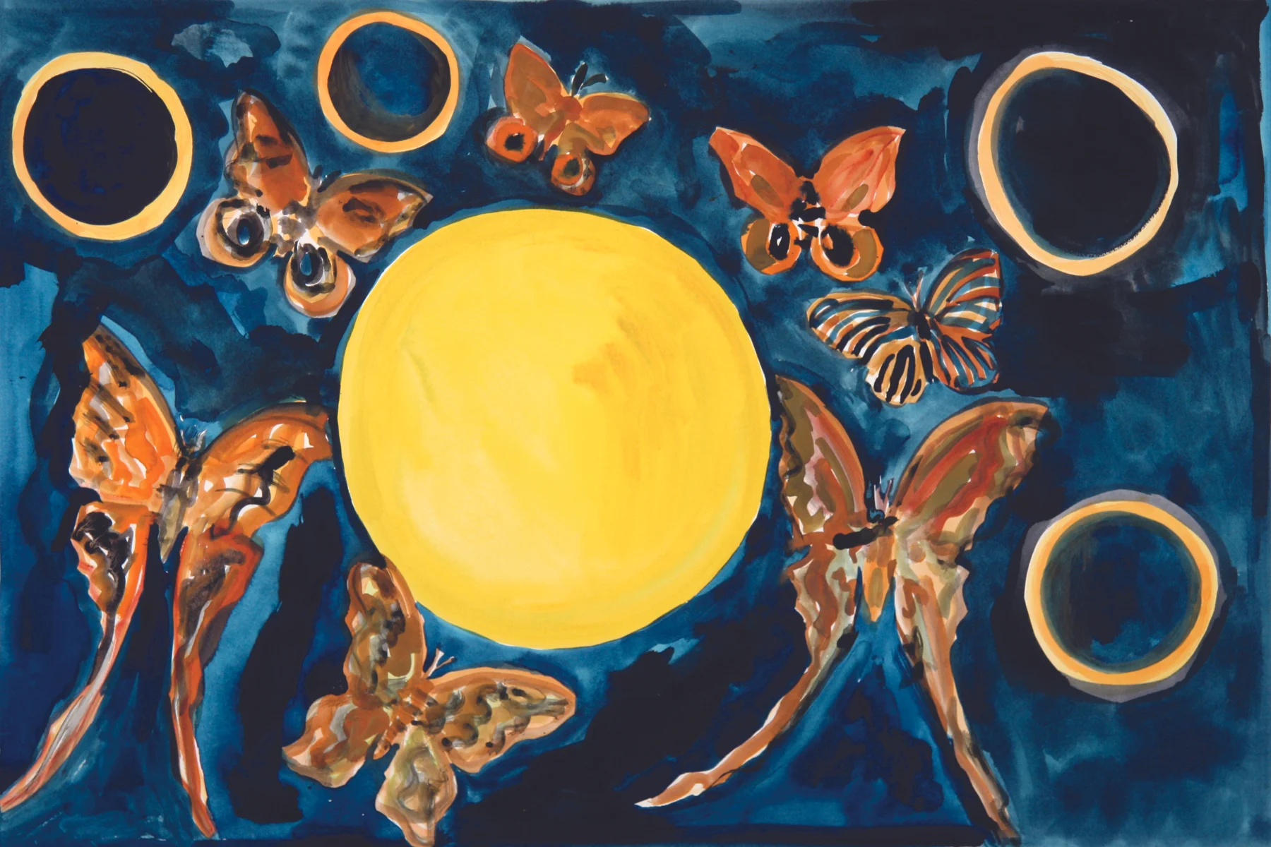 Madagaskan (Shiva)-A 2012, monoprint/hand painted pigment print, 28.5" x 41", SOLD