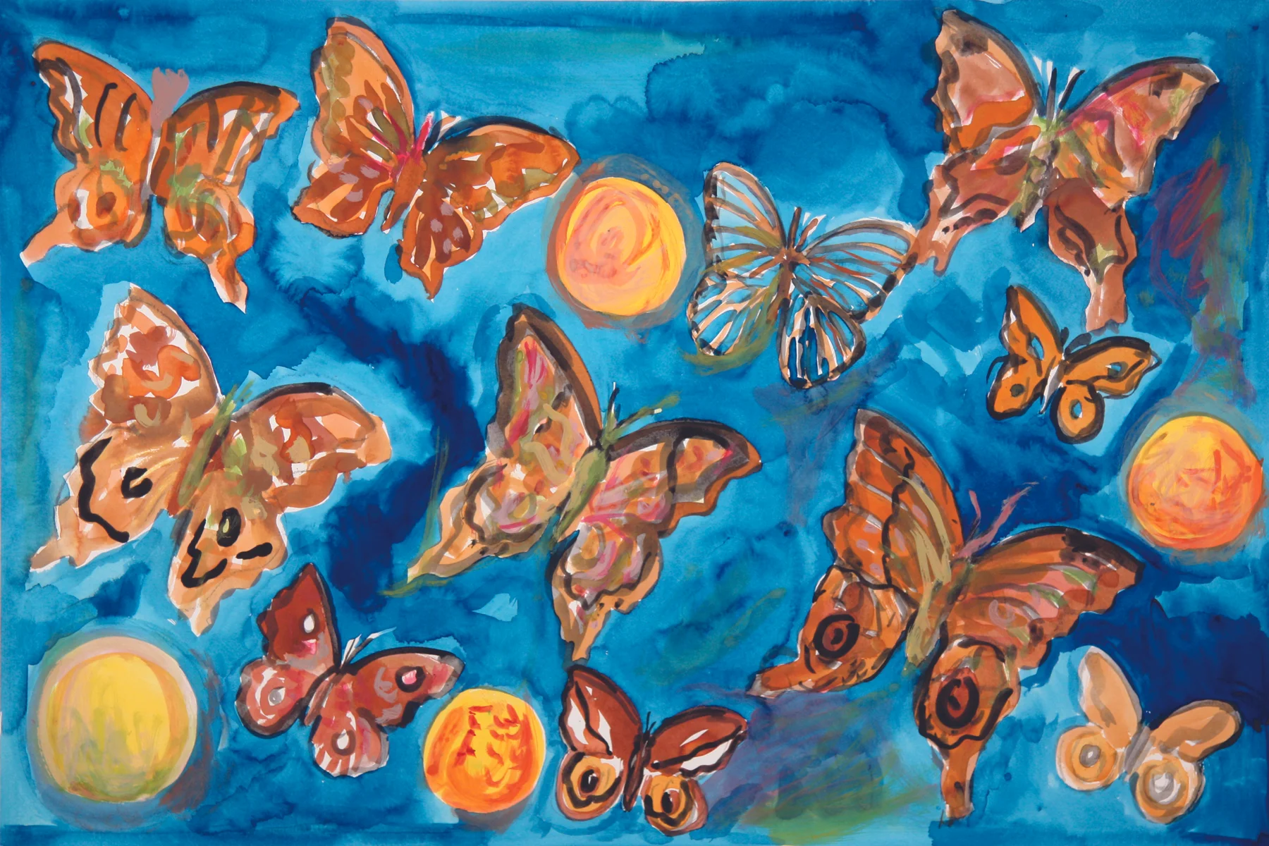 IO-A 2012, monoprint/hand painted pigment print, 28.5" x 41", SOLD