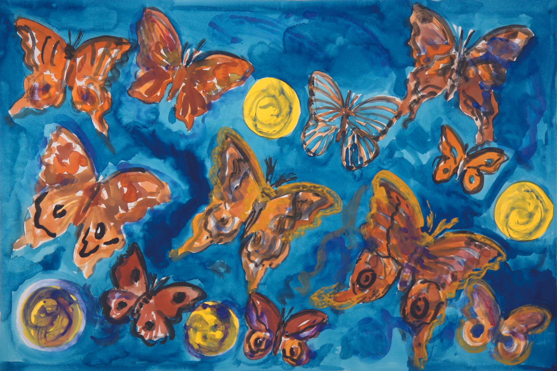 IO-B 2012, monoprint/hand painted pigment print, 28.5" x 41", SOLD