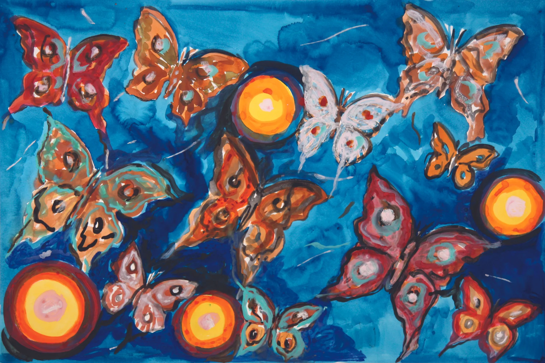 IO-E 2012, monoprint/hand painted pigment print, 28.5" x 41", $2500.