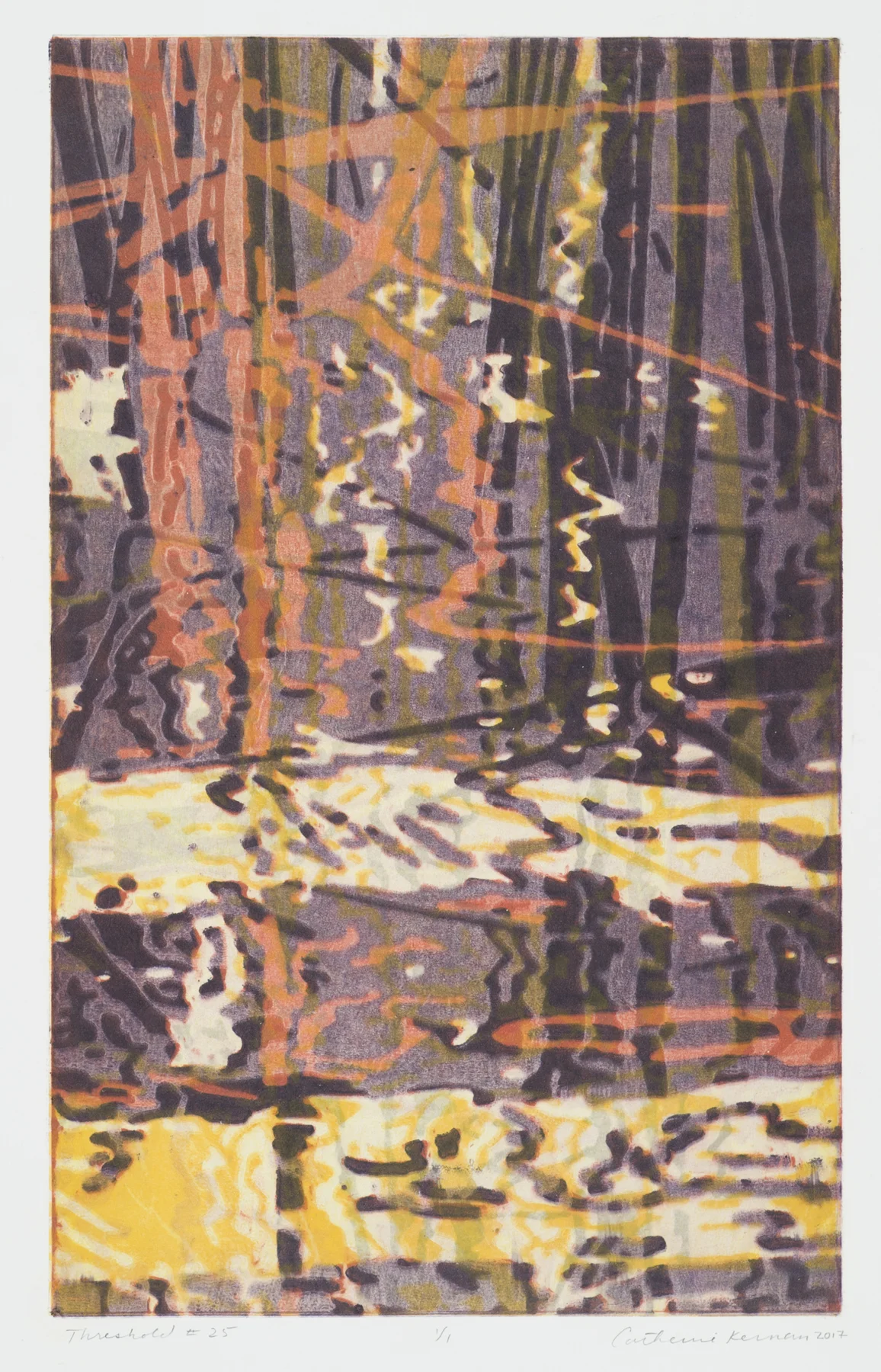 Threshold #25 2017, monoprint/woodcut, 21.75” x 15”, $825.*