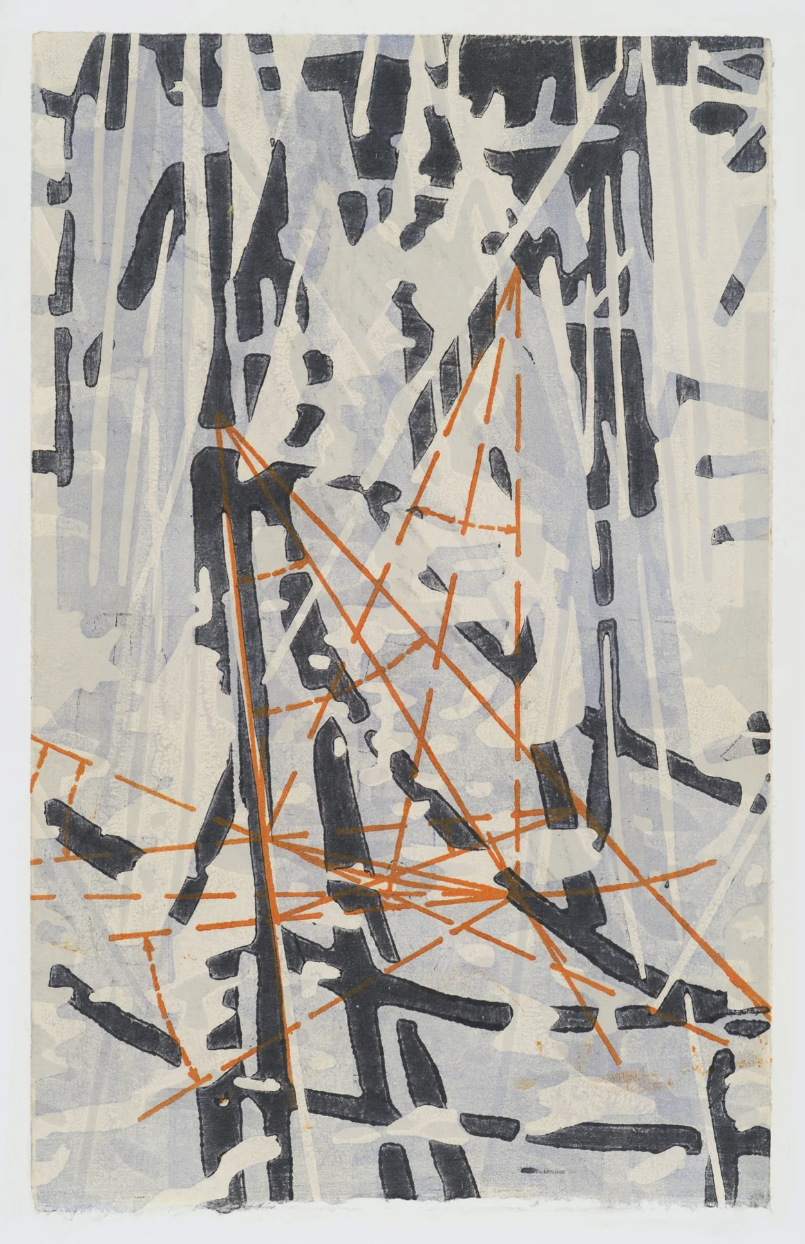 Curvature #3 2015, woodcut/monoprint, 22.5”x 15”, $750.*