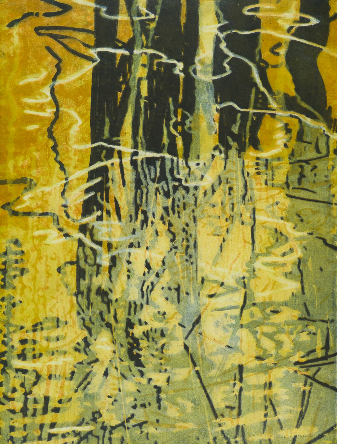 Transit #8 2014, monoprint/woodcut, 29.75” x 22.5”, $2200.*