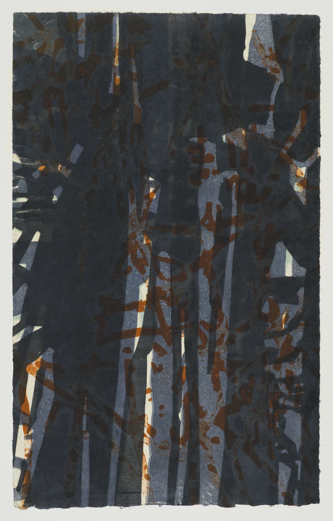 Tracings #50 2012, monoprint/woodcut, 22.25" x 15”, $750.*