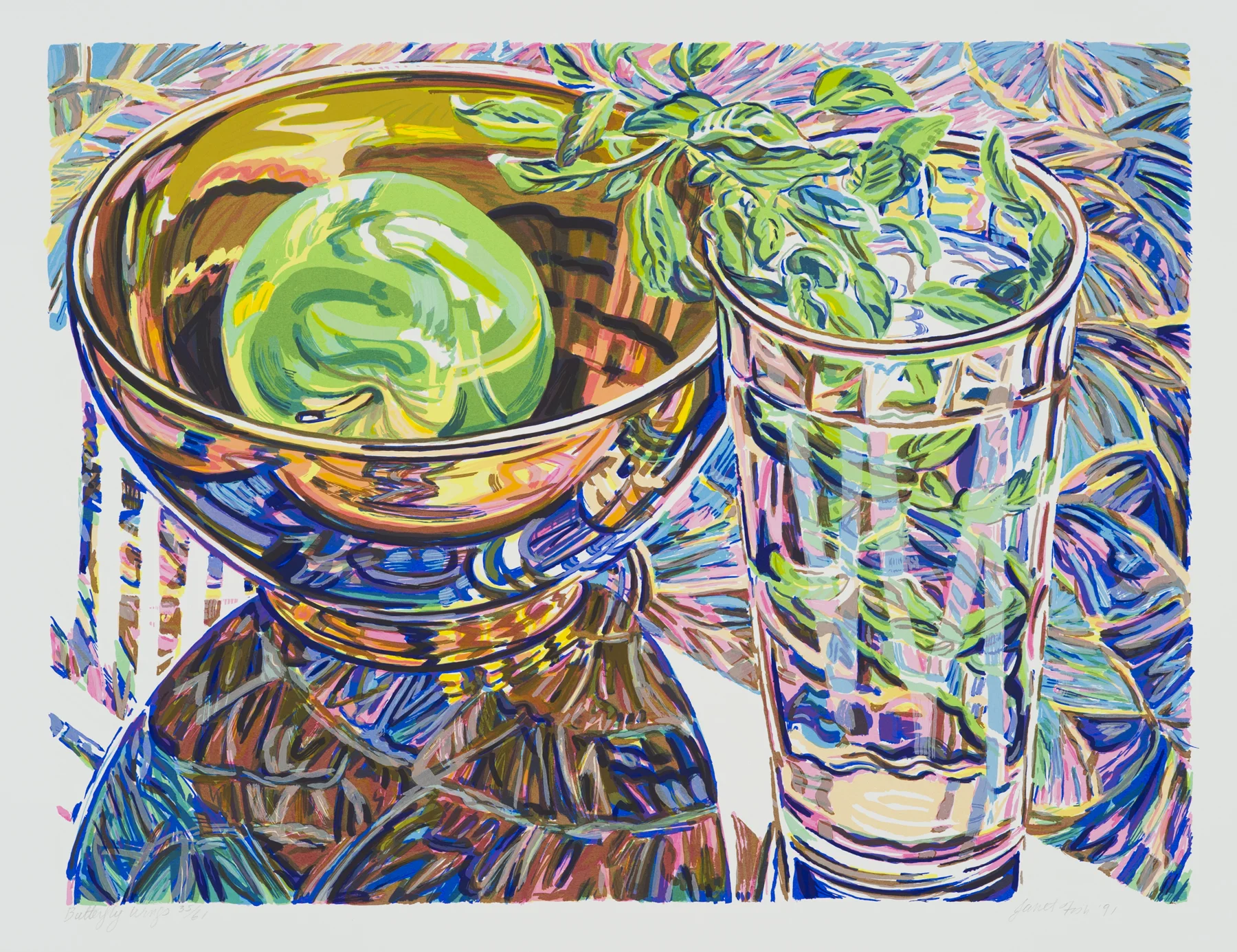 Butterfly Wings 1991, 12-c screenprint, 21.75" x 29.75", ed: 61. $3000.