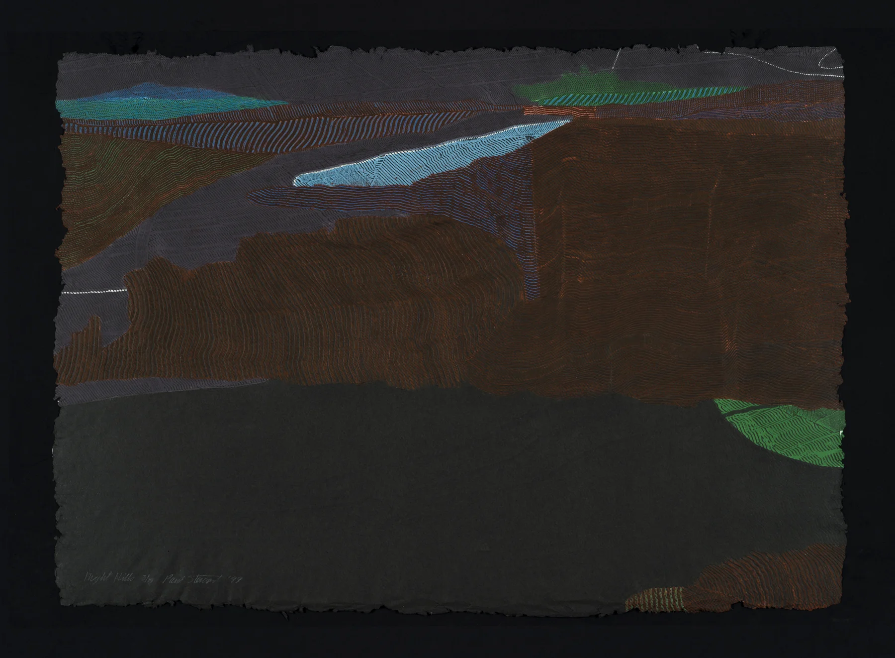 Night Hills 1999, intaglio on handmade paper, 28" x 39", ed: 15, $1400.*
