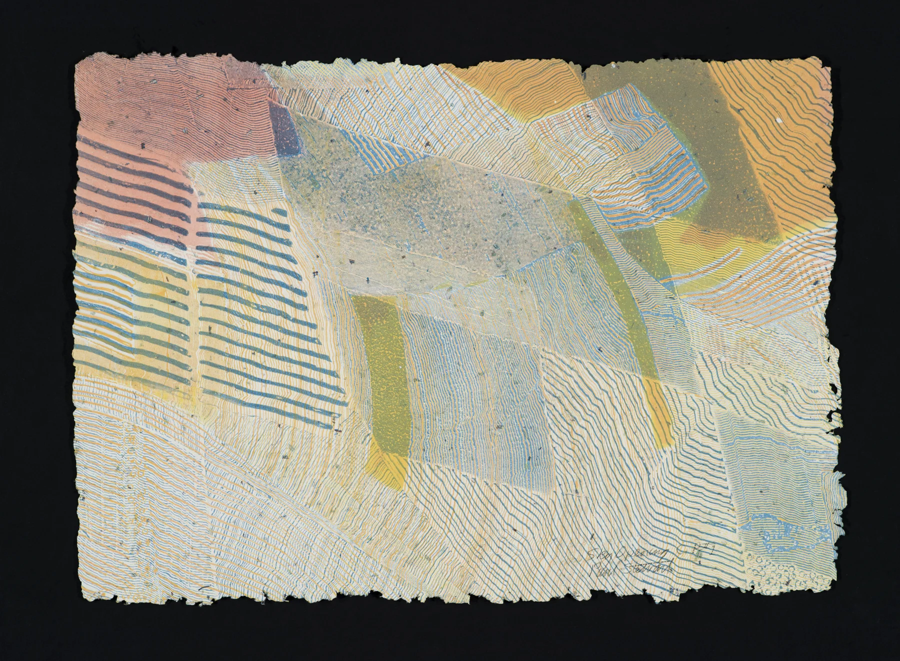 Sky Opening (CP#1) 1998, monoprint/intaglio on handmade paper, 20" x 28", SOLD