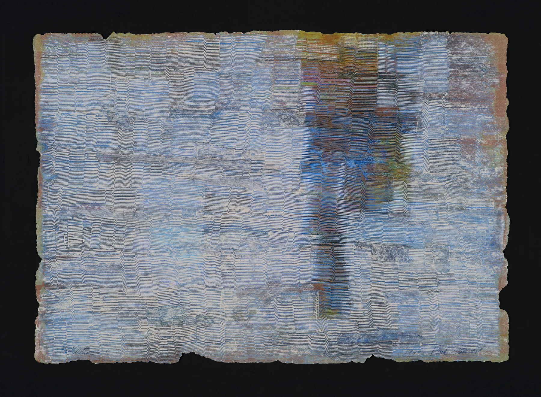 Reflections 1997, monoprint/intaglio on handmade paper, 24” x 34.5”, $1200.*