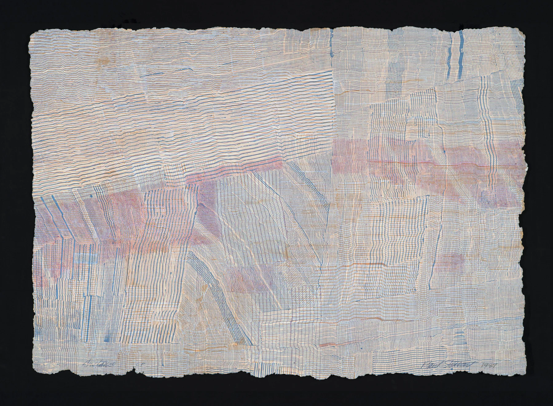 Distance 1987, monoprint/intaglio on handmade paper, 25” x 35”, $1200.*