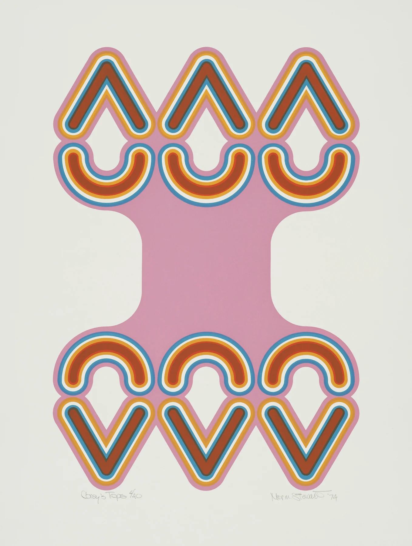 Corey’s Tops 1974, screenprint, 26” x 20”, ed: 40, $750.