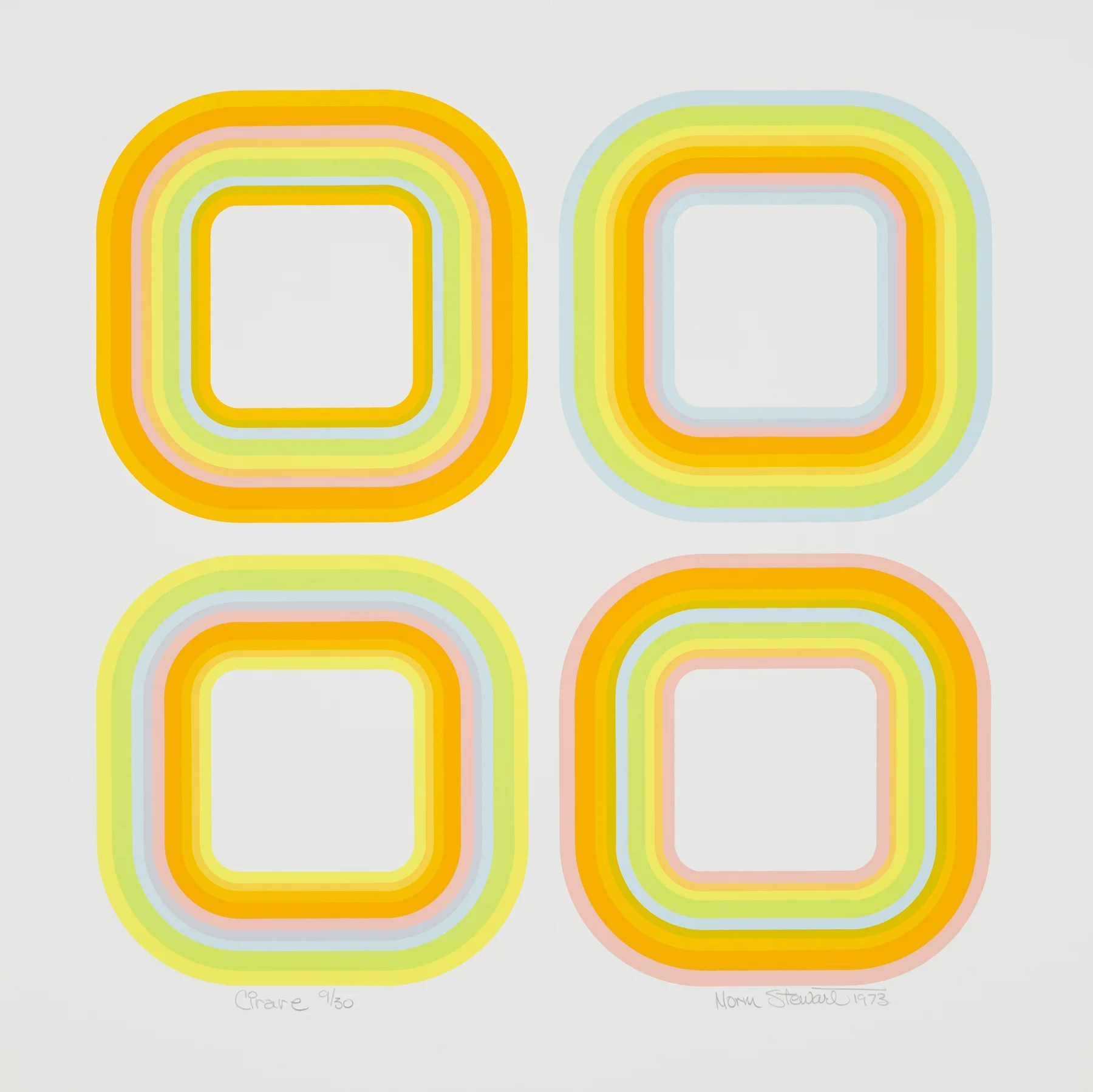 Cirare 1973, screenprint, 20” x 20”, ed: 30, POR