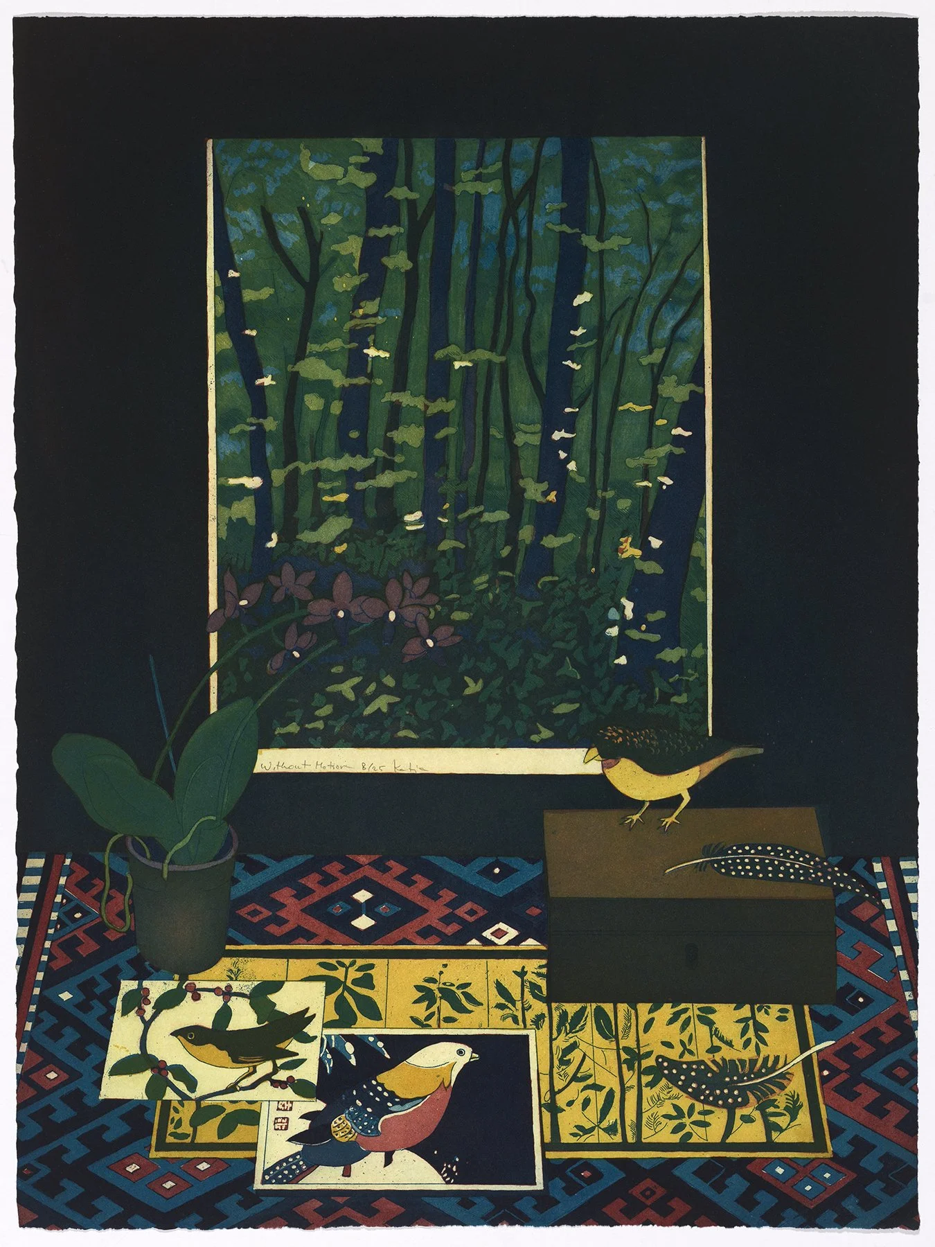    Without Motion   2026, aquatint, 23.5”x17.75”&nbsp;ed: 25, $600.* 
